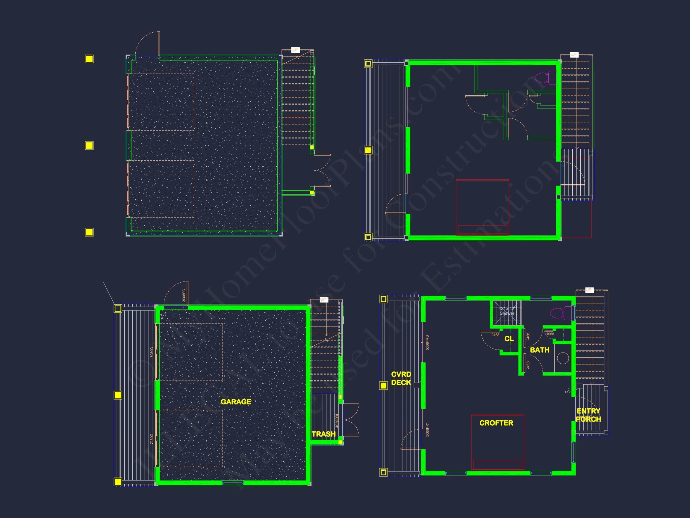 20-1125 GARAGE PLAN -Coastal Home Plan - 1-Bed, 1-Bath, 429 SF 4 Architecture CAD