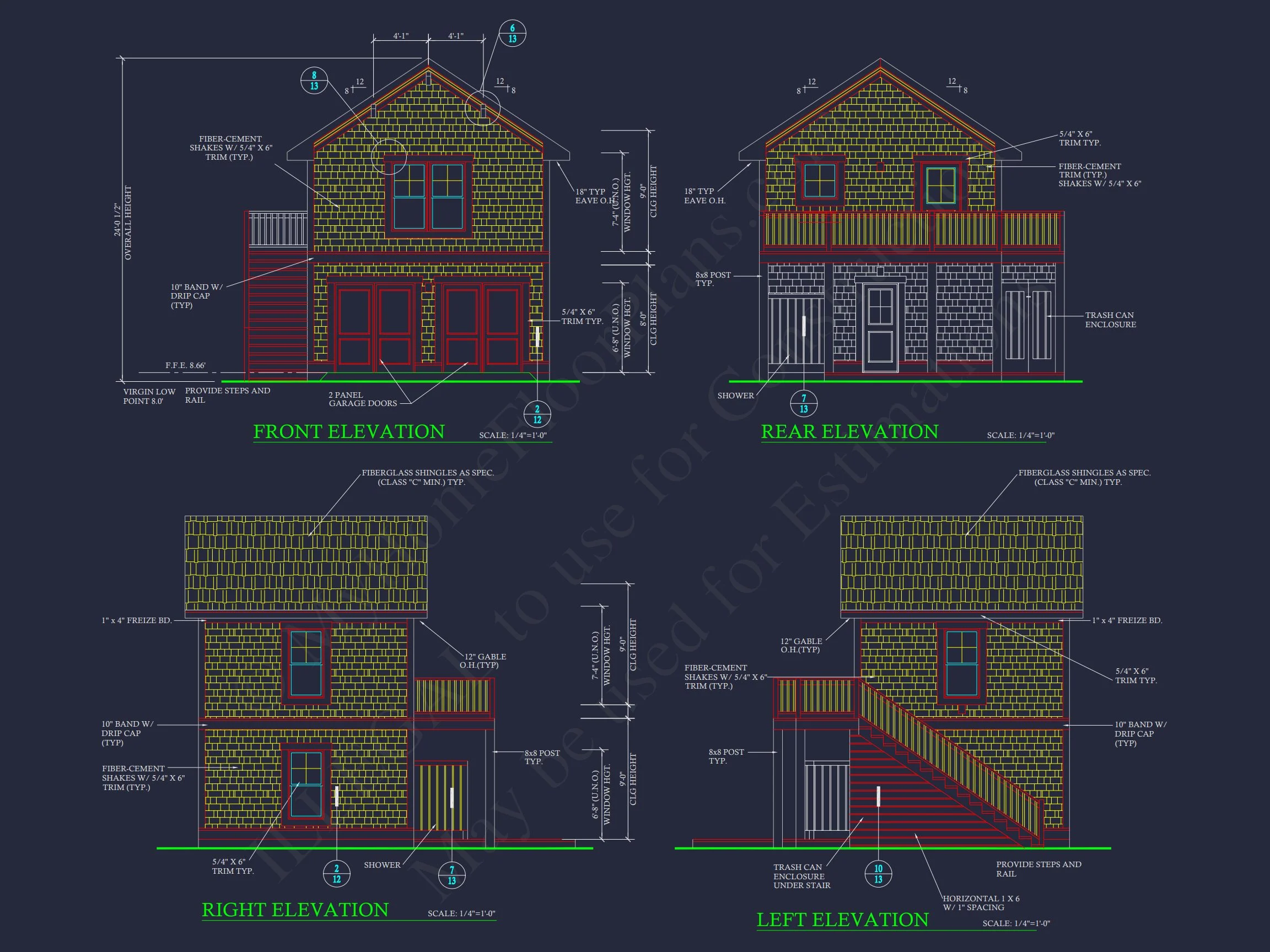 18-2163 GOLF CART PLAN- 1-Bed, 1-Bath, 900 SF Carriage Garage Home Plan 3 Compact house Plan with Studio & Cart Garage - CAD Designs