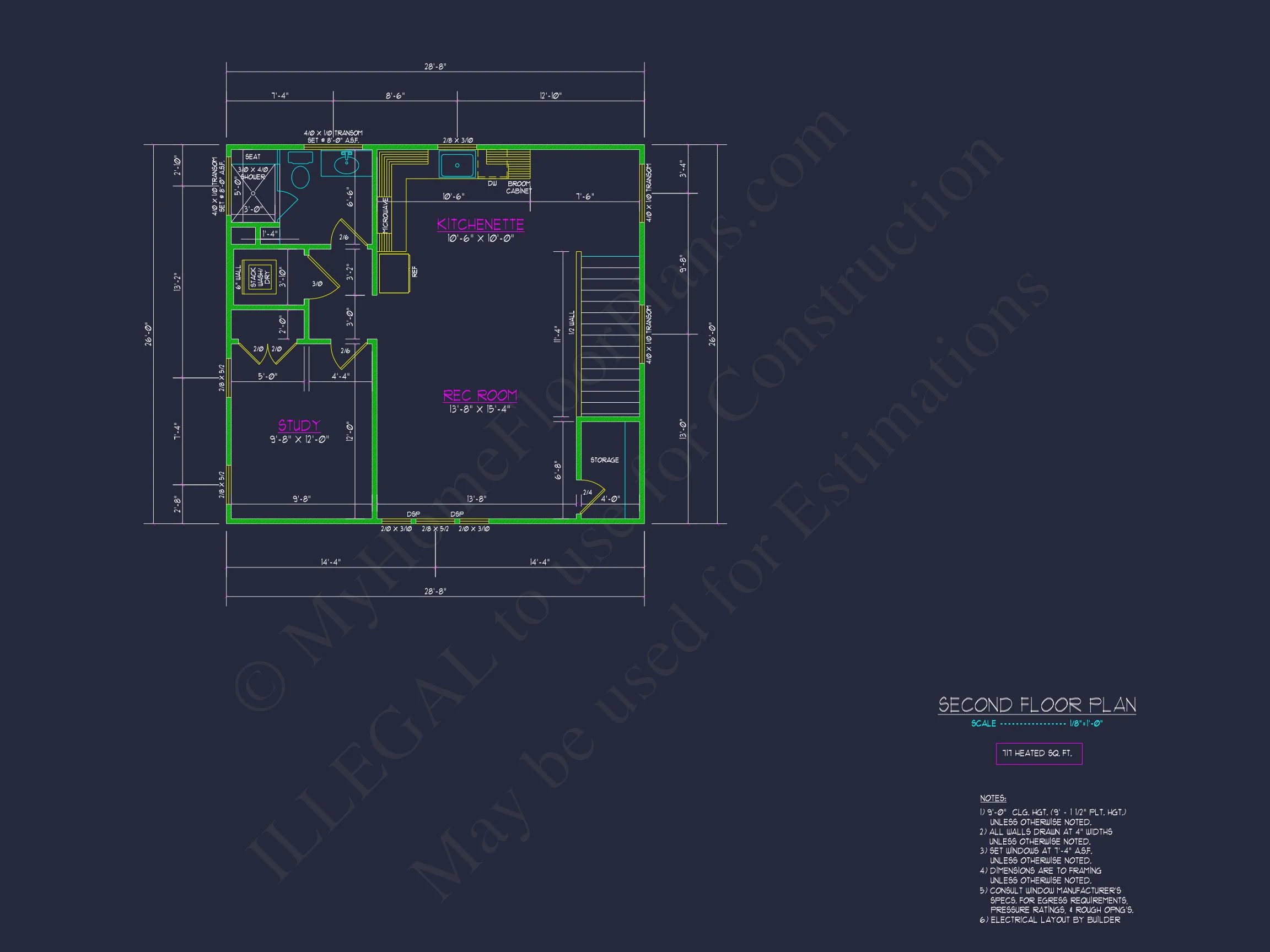 18-1280 GARAGE PLAN - 1-Bed, 1-Bath, 586 SF Craftsman Garage Home Plan 7 Compact house Plan: 2-Level Garage with Living Space Design