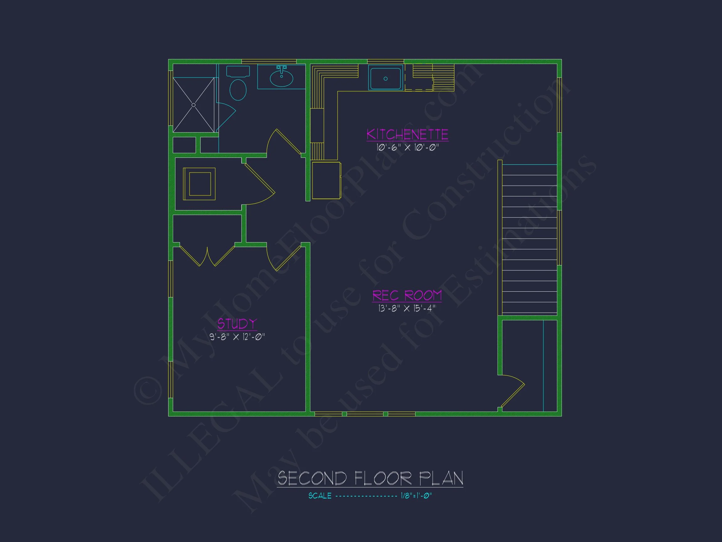 18-1280 GARAGE PLAN - 1-Bed, 1-Bath, 586 SF Craftsman Garage Home Plan 5 Compact house Plan: 2-Level Garage with Living Space Design