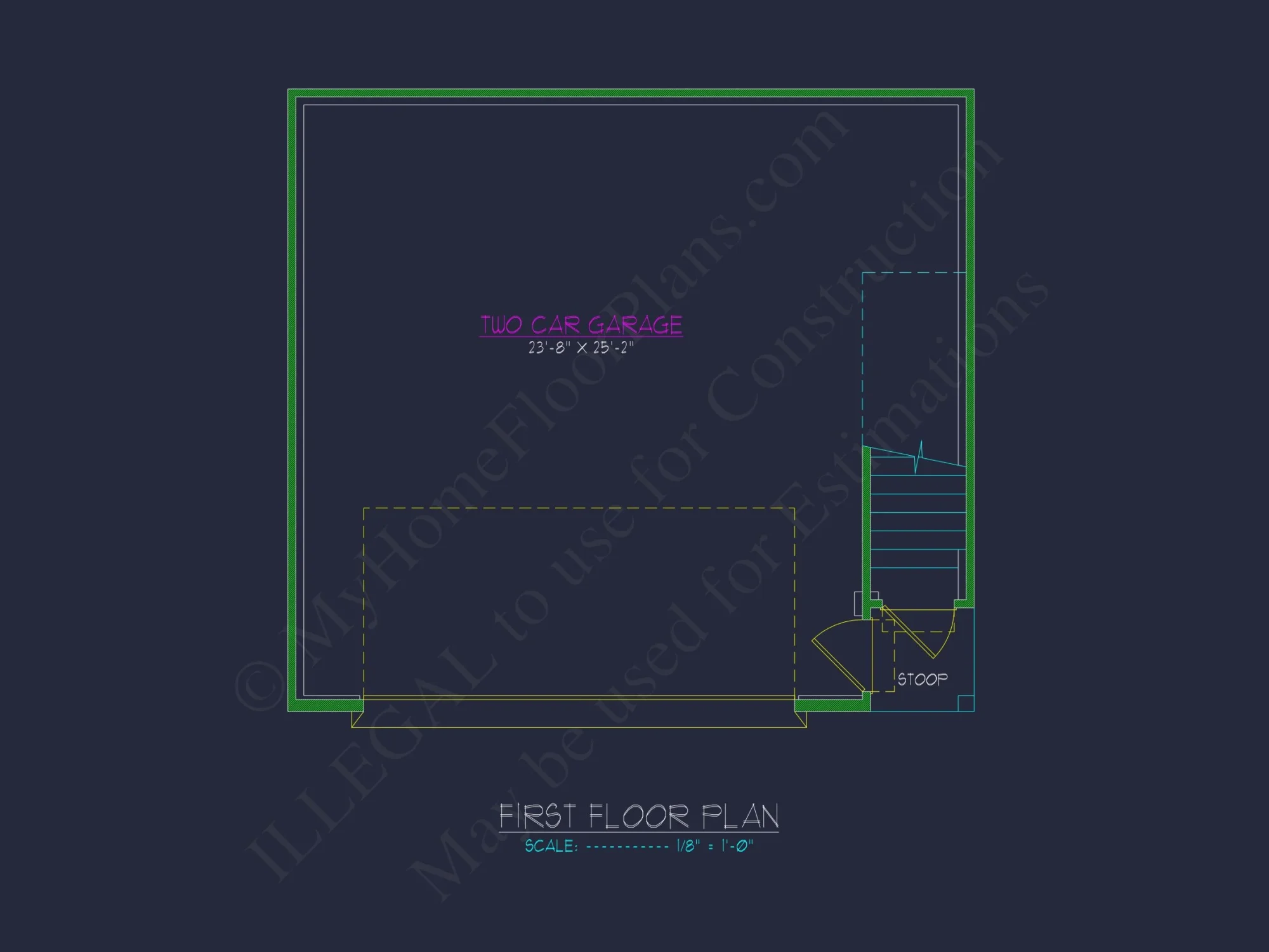 Compact house Plan: 2-Level Garage with Living Space Design