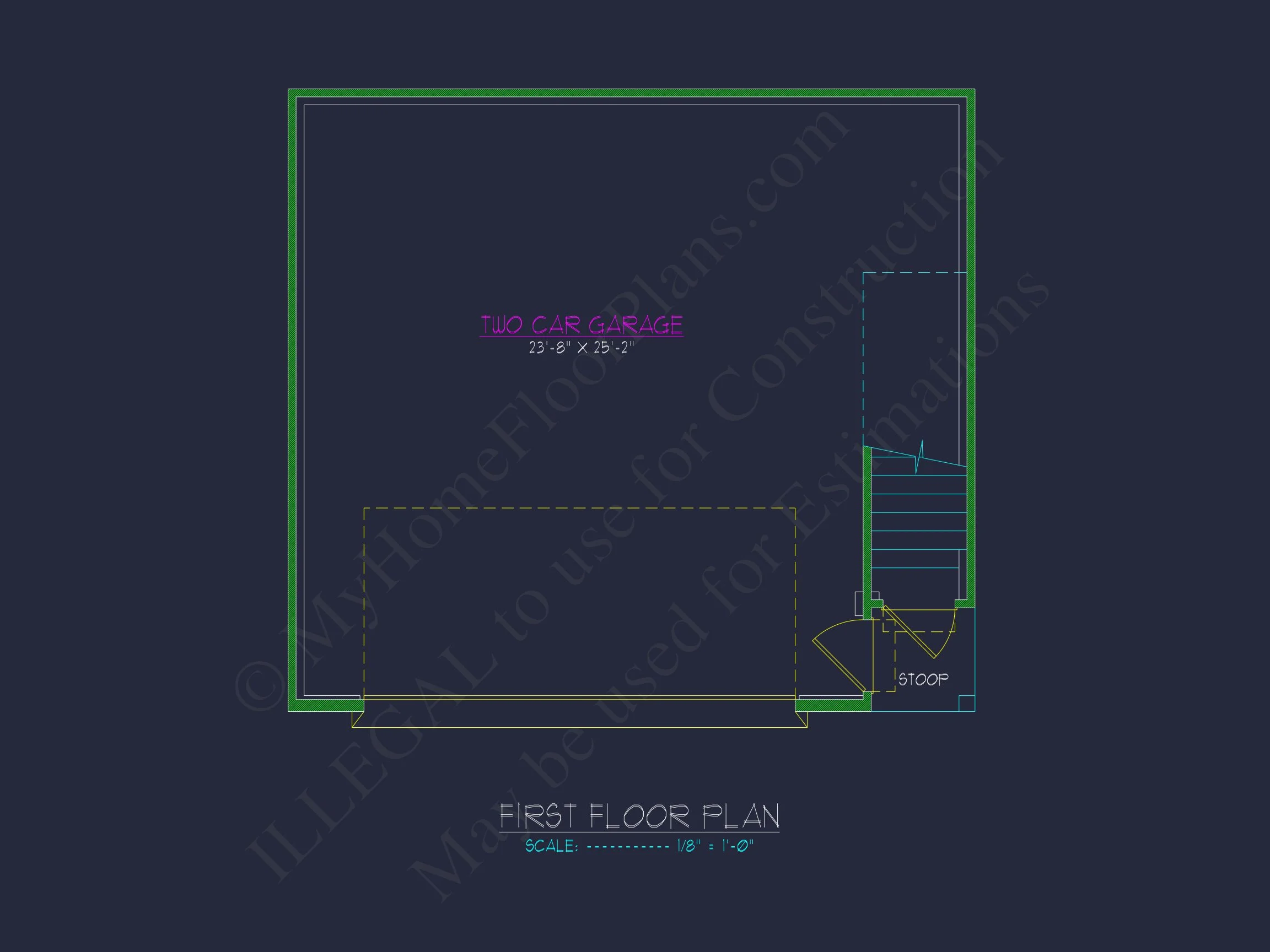 18-1280 GARAGE PLAN - 1-Bed, 1-Bath, 586 SF Craftsman Garage Home Plan 3 Compact house Plan: 2-Level Garage with Living Space Design