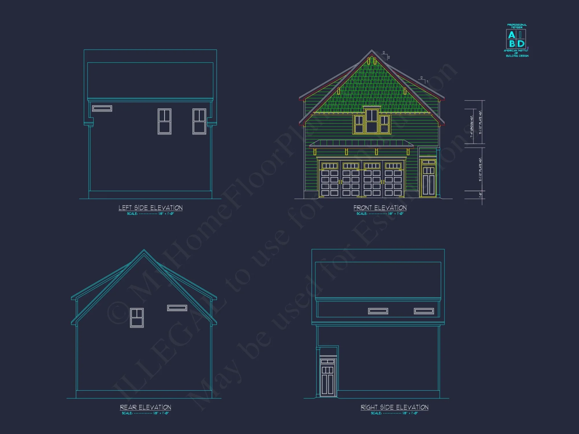 Compact house Plan: 2-Level Garage with Living Space Design