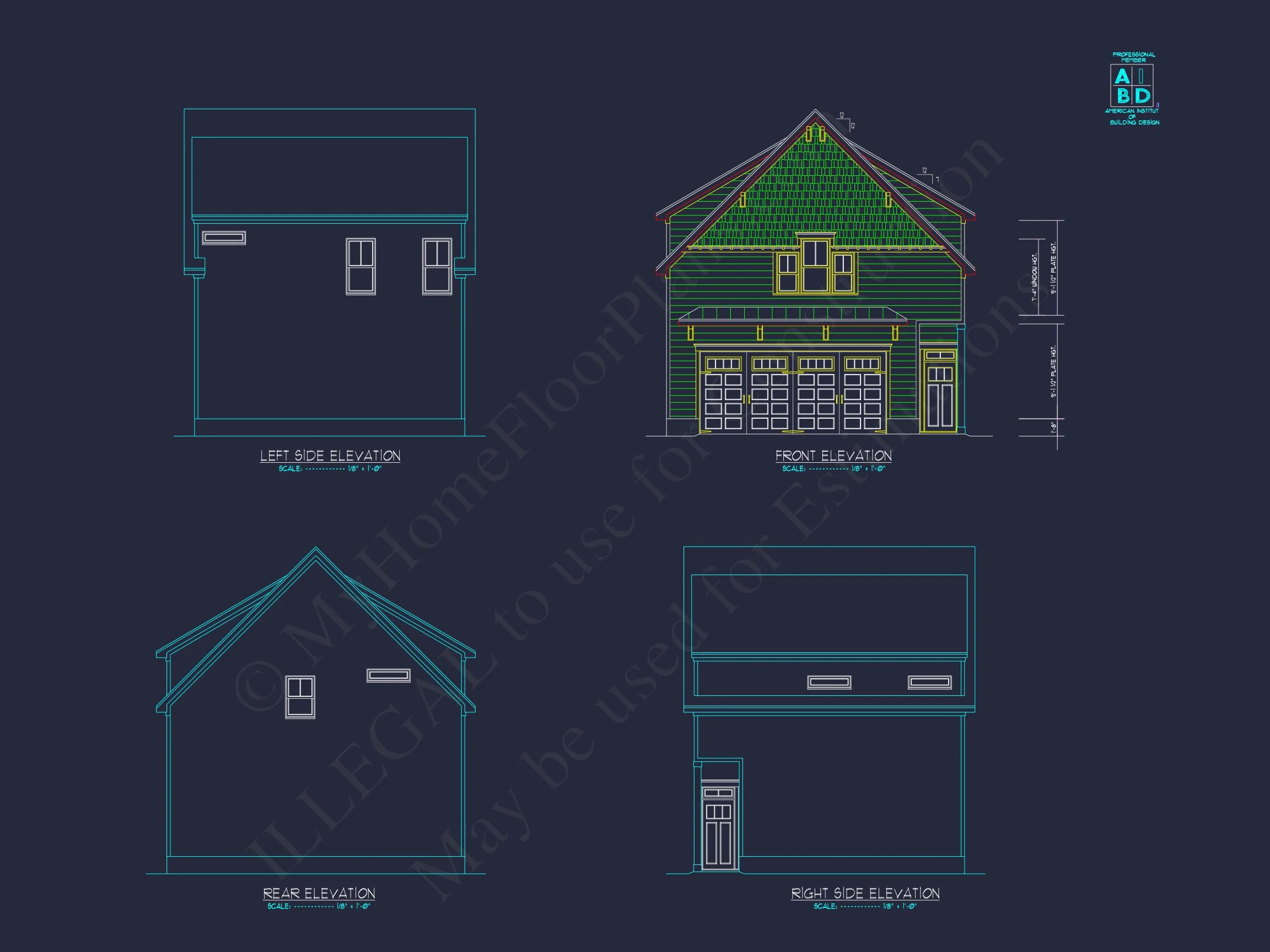18-1280 GARAGE PLAN - 1-Bed, 1-Bath, 586 SF Craftsman Garage Home Plan 2 Compact house Plan: 2-Level Garage with Living Space Design
