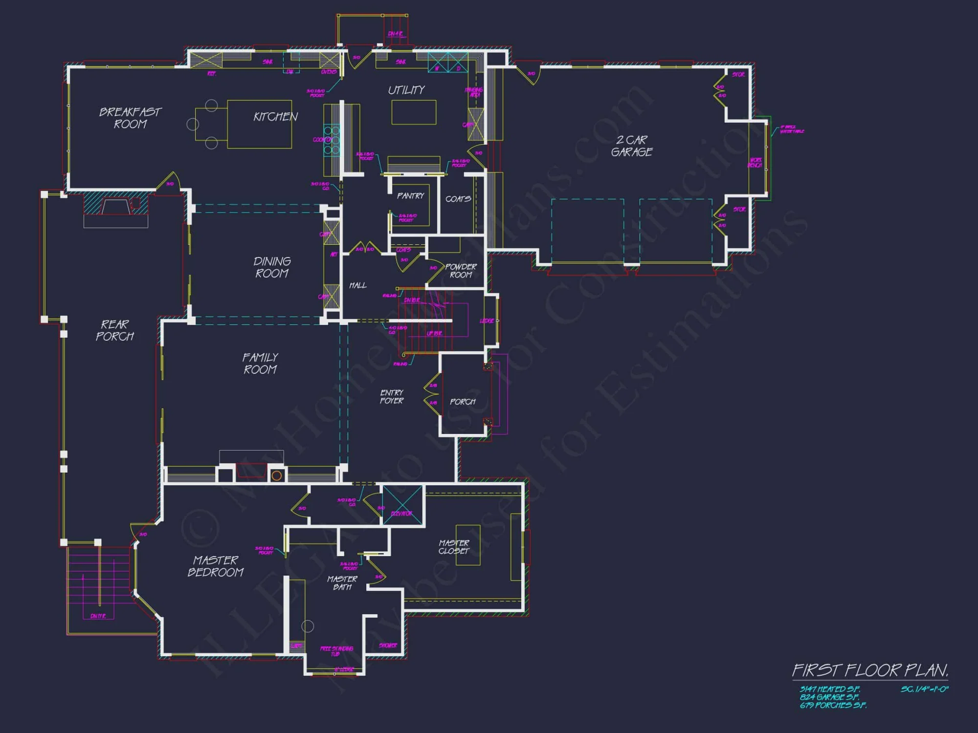 Luxury house Plan with Elegant Blueprints, CAD, and Floor Designs