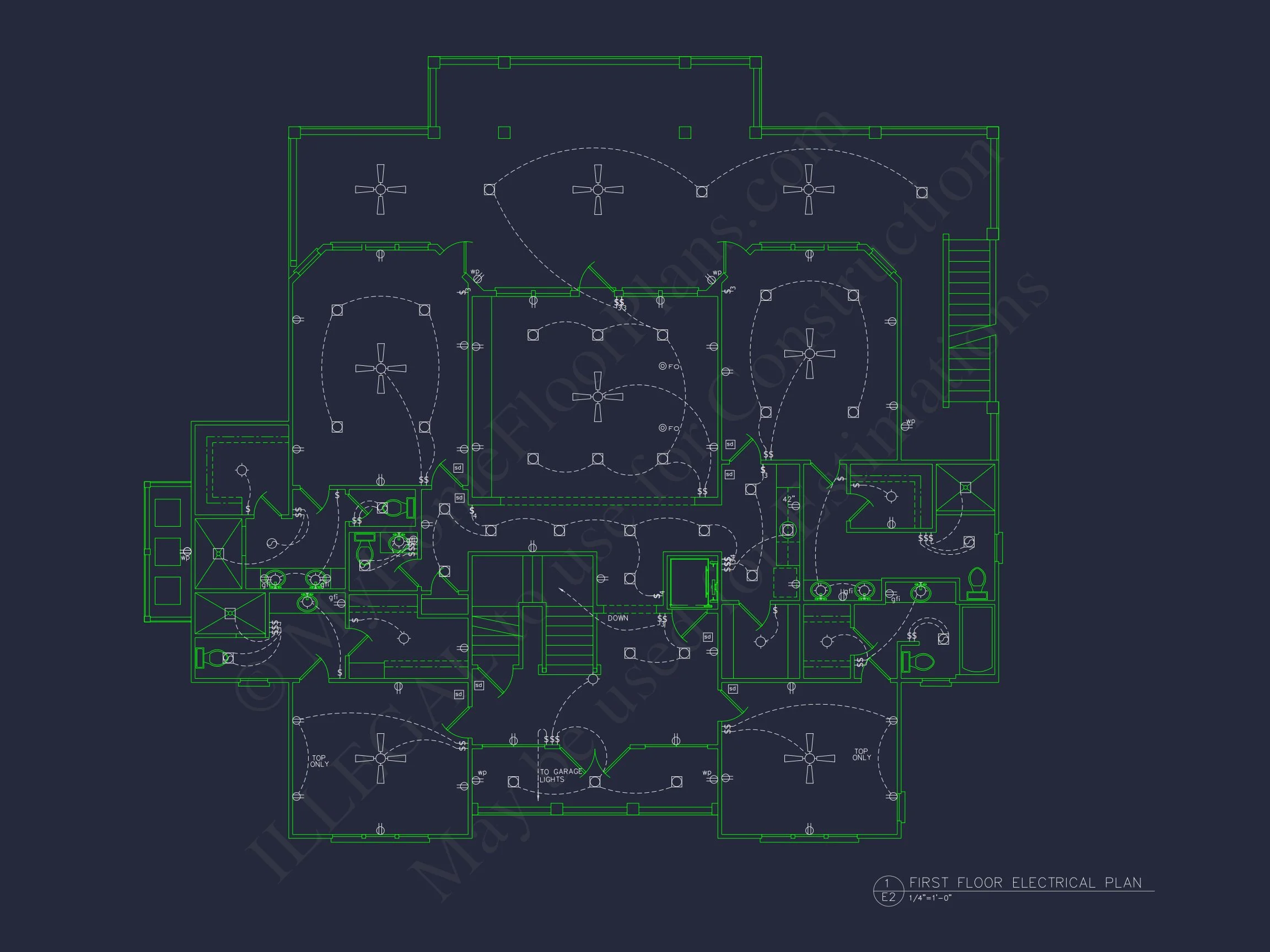 Luxury house Plan with Oversized Garage, CAD, and Blueprint Design