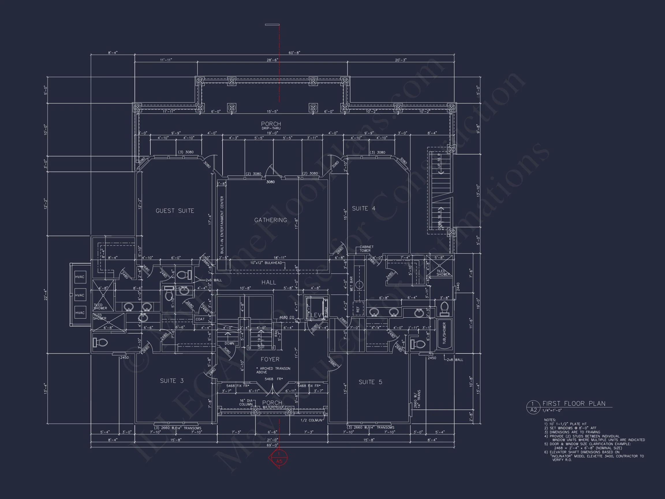 Luxury house Plan with Oversized Garage, CAD, and Blueprint Design