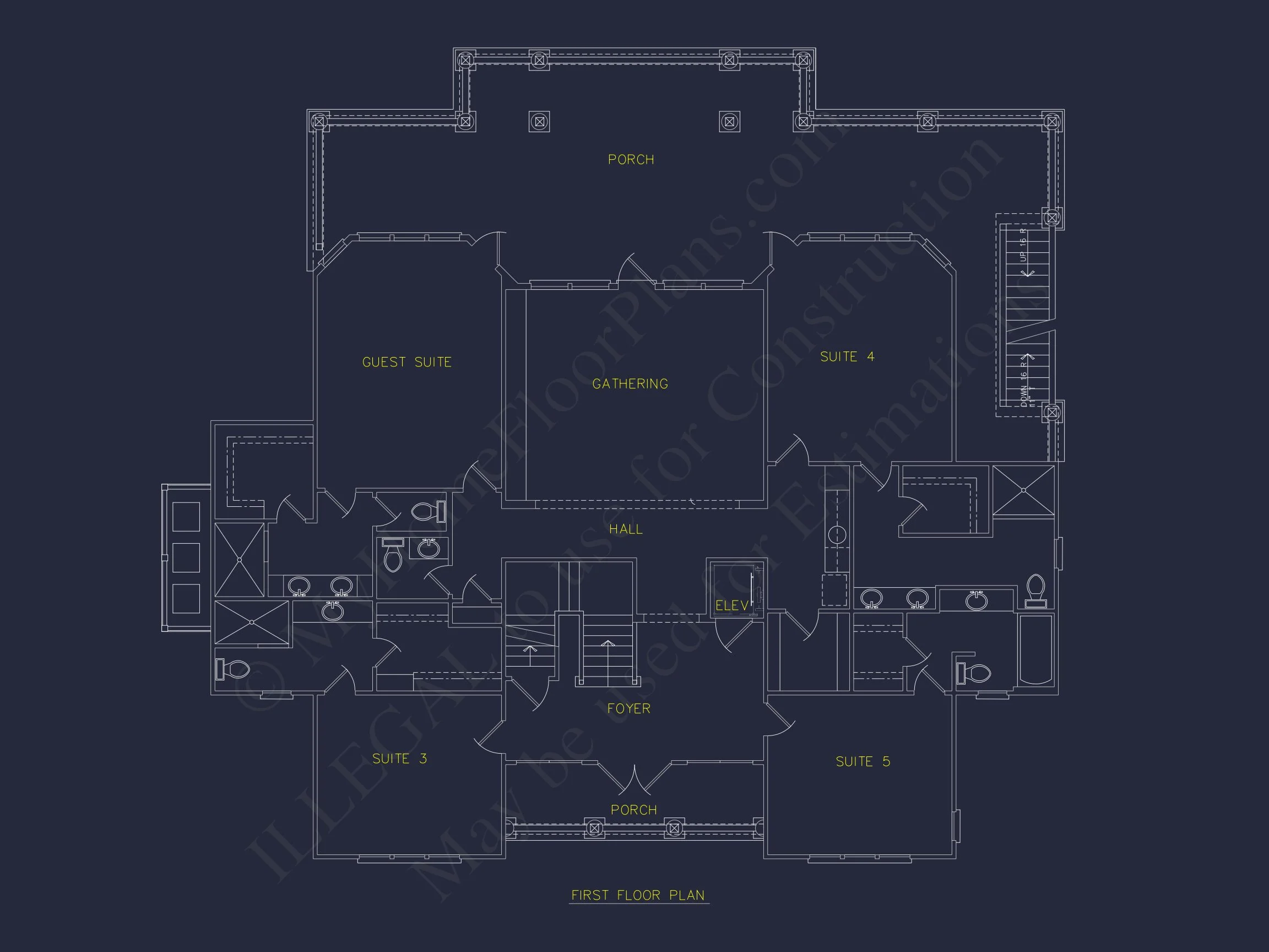Luxury house Plan with Oversized Garage, CAD, and Blueprint Design