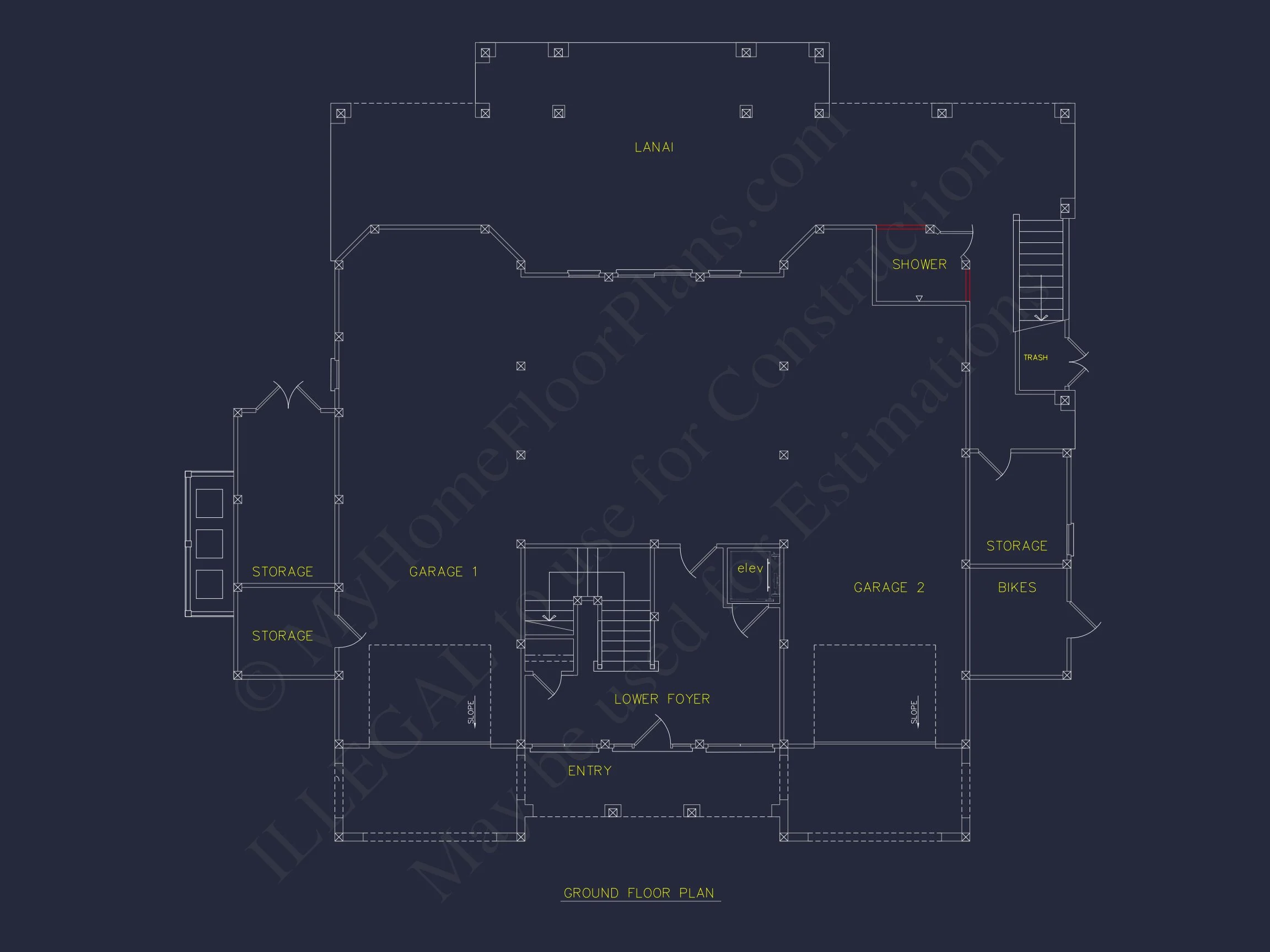 Luxury house Plan with Oversized Garage, CAD, and Blueprint Design