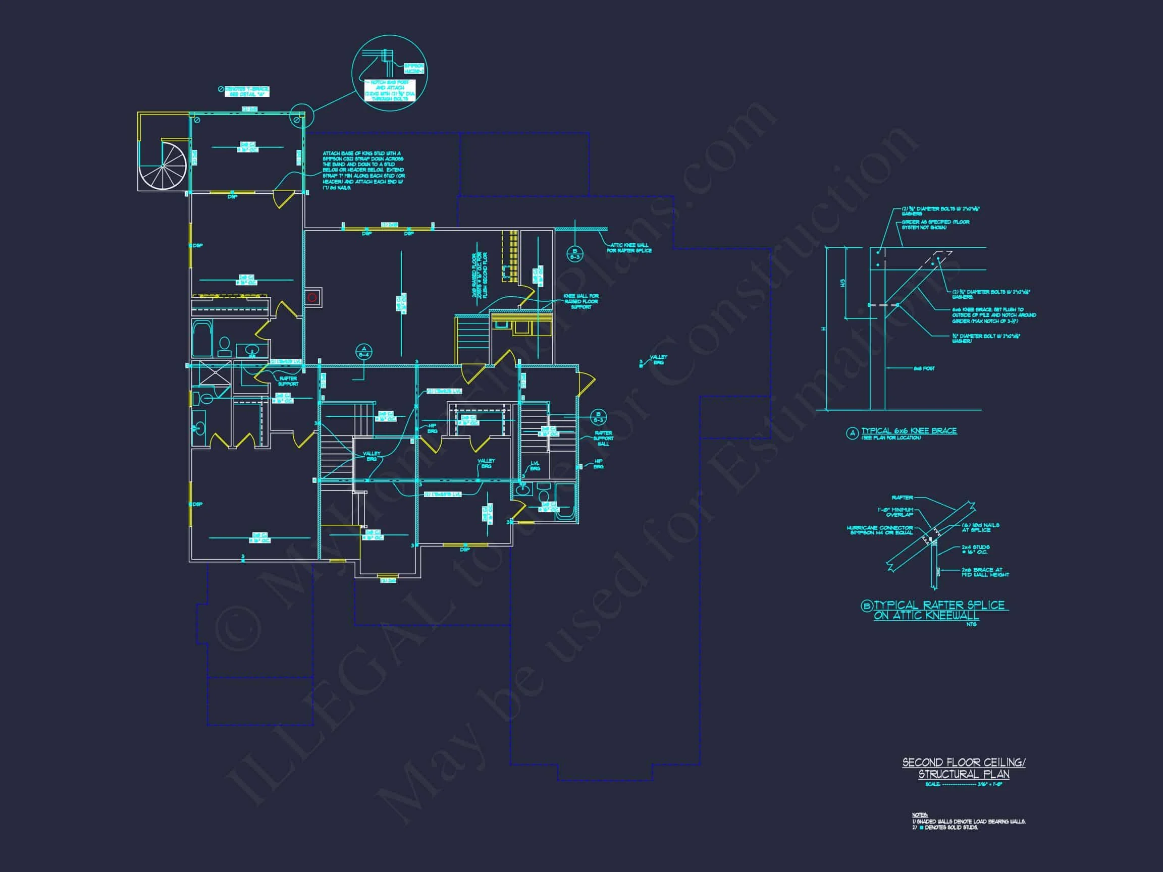 Traditional Craftsman house Plan with 2-Story Design & CAD Blueprints