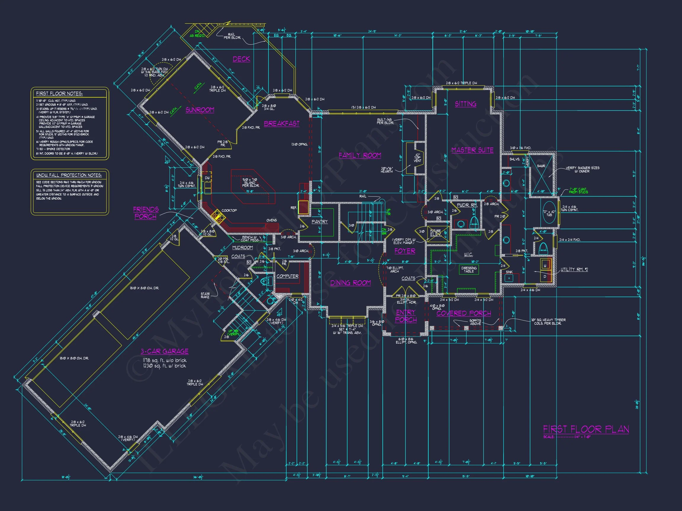 Elegant house Plan with 2-Story CAD Designs & Blueprint