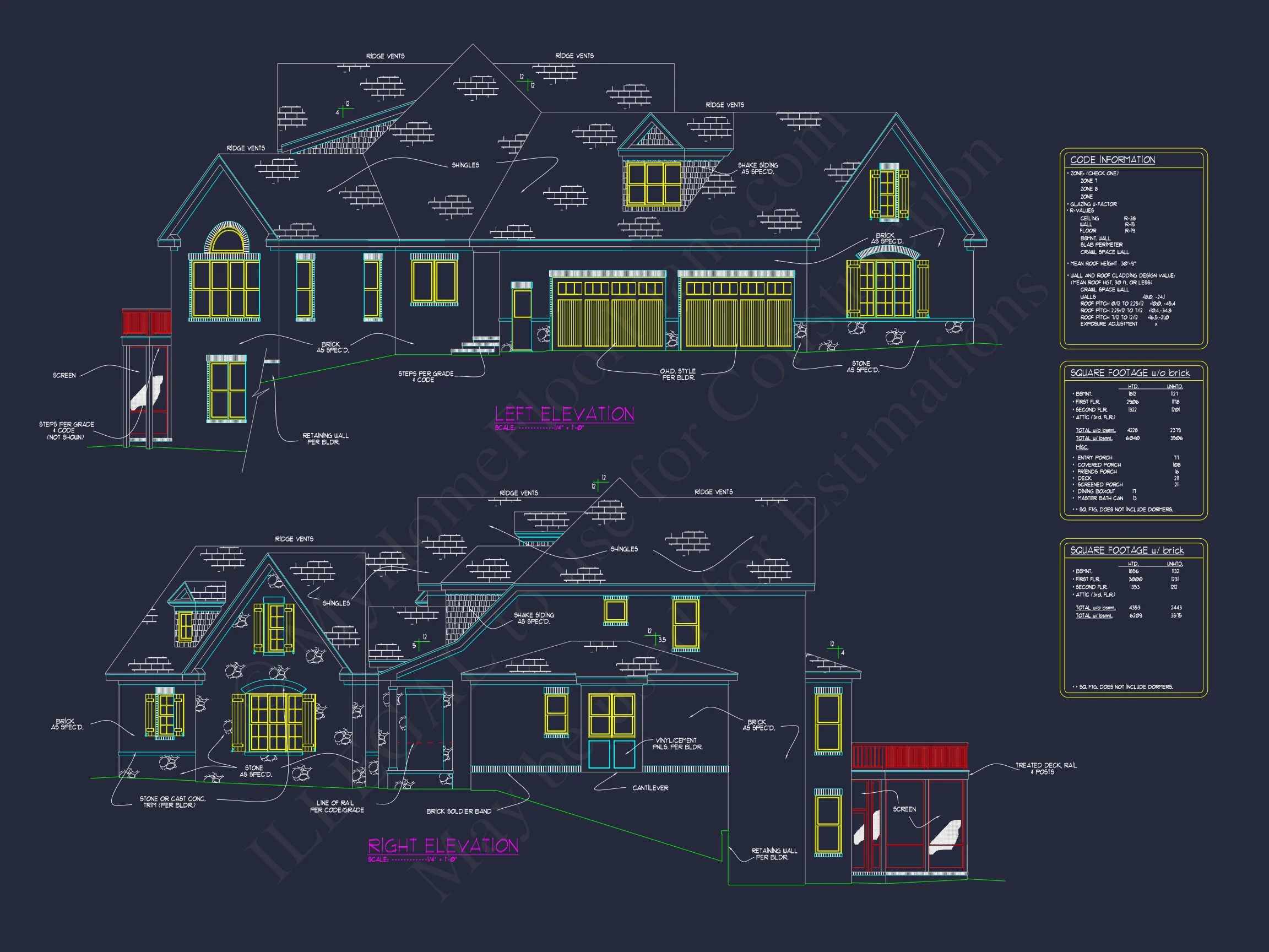 Elegant house Plan with 2-Story CAD Designs & Blueprint