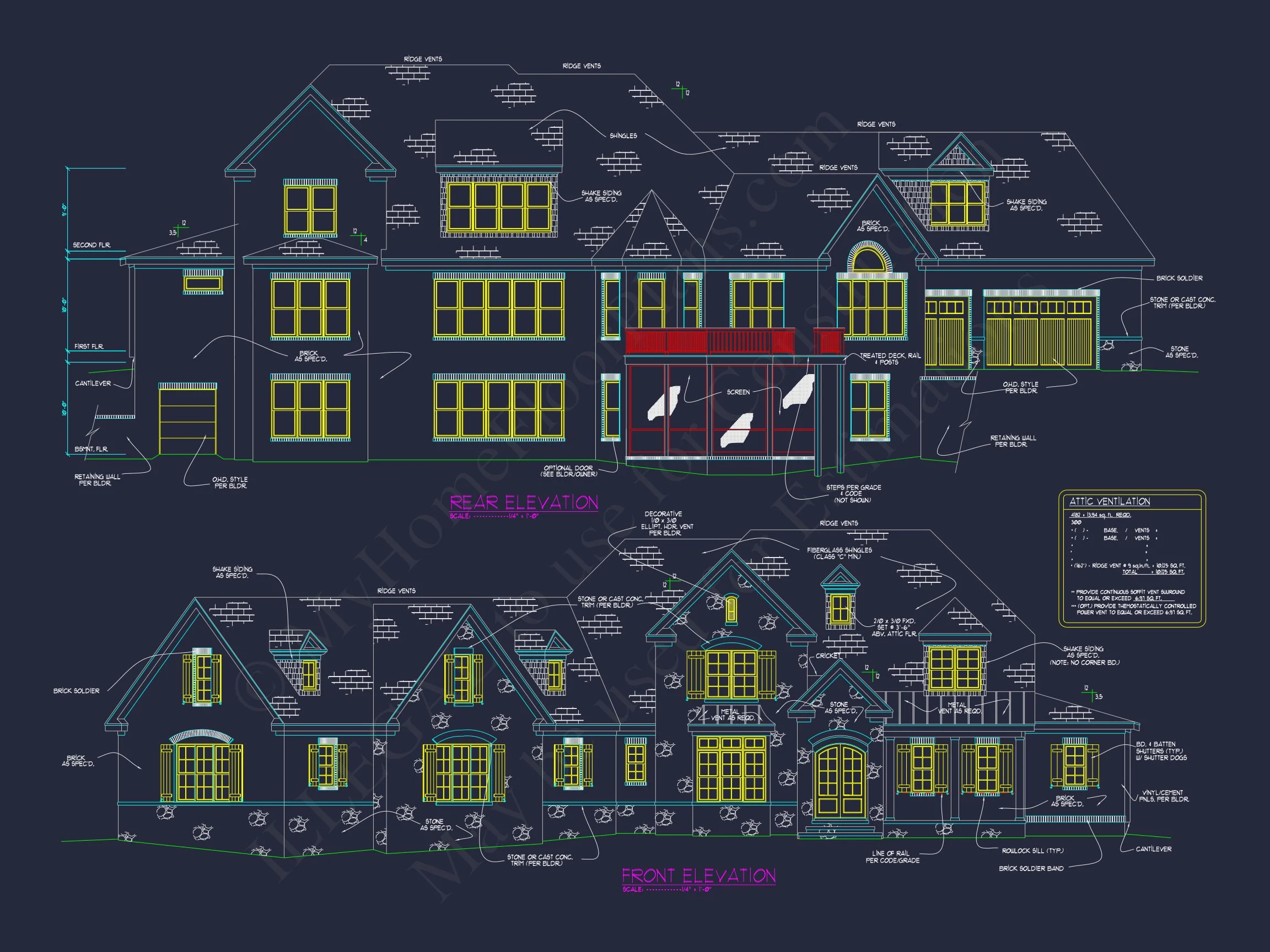 Elegant house Plan with 2-Story CAD Designs & Blueprint