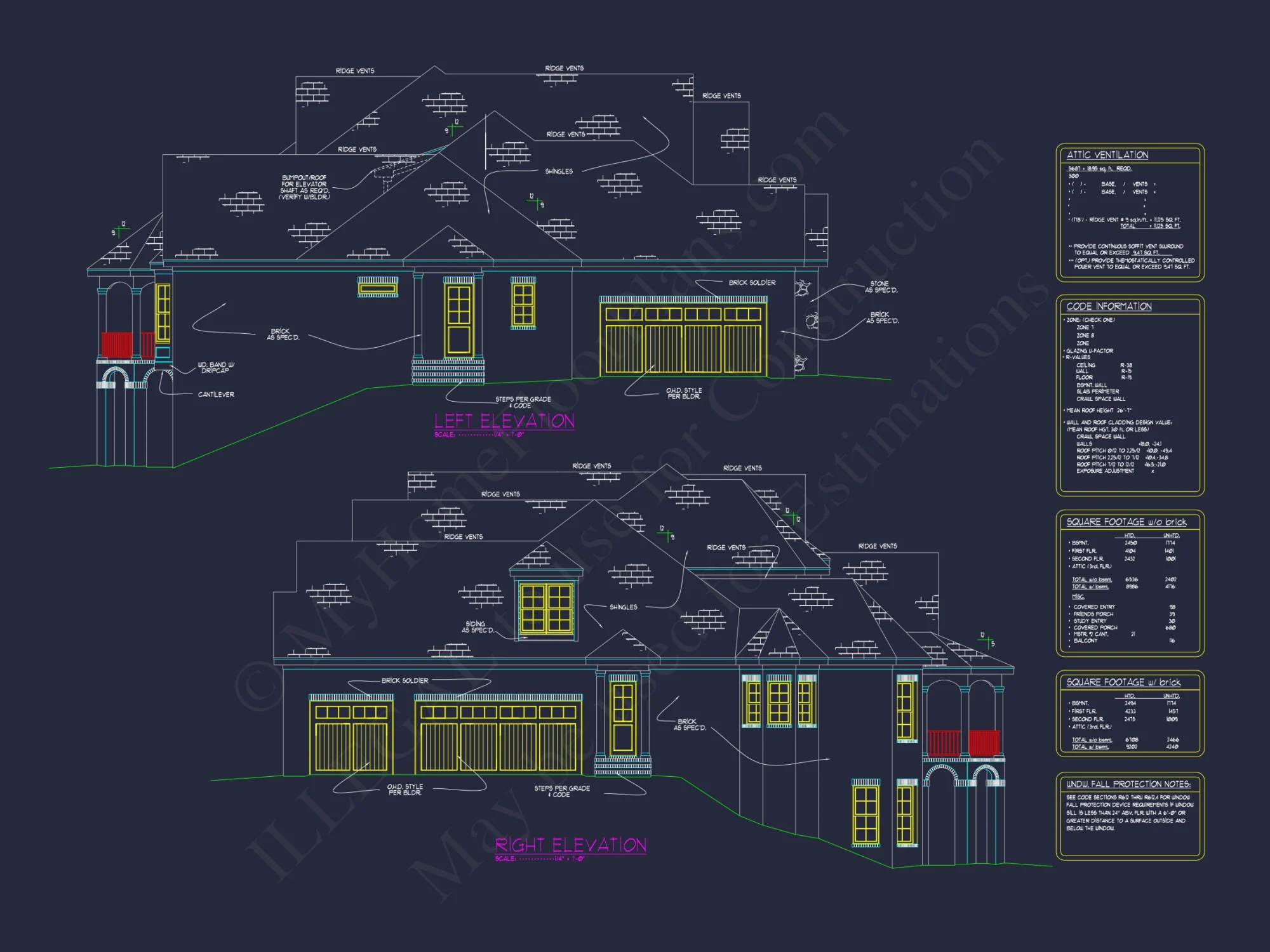 Elegant house Design Blueprint with 3 Floors & 7+ Bedrooms