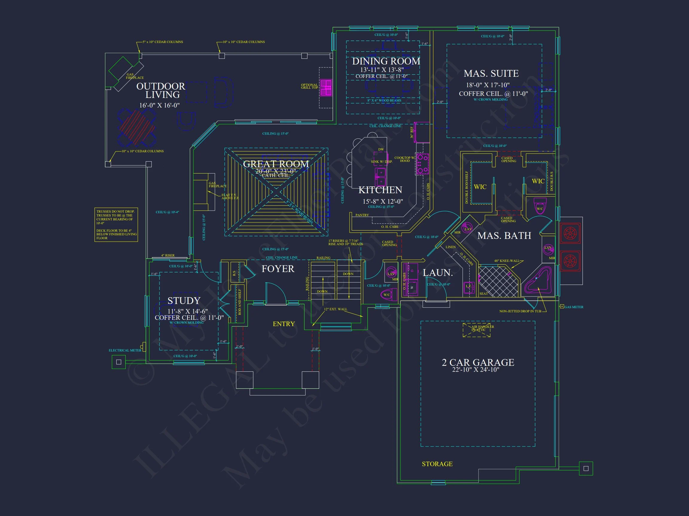 14-1819 HOUSE PLAN - Custom House Plan with Luxury Design Features and CAD Blueprints 14 Custom house Plan with Luxury Design Features and CAD Blueprints