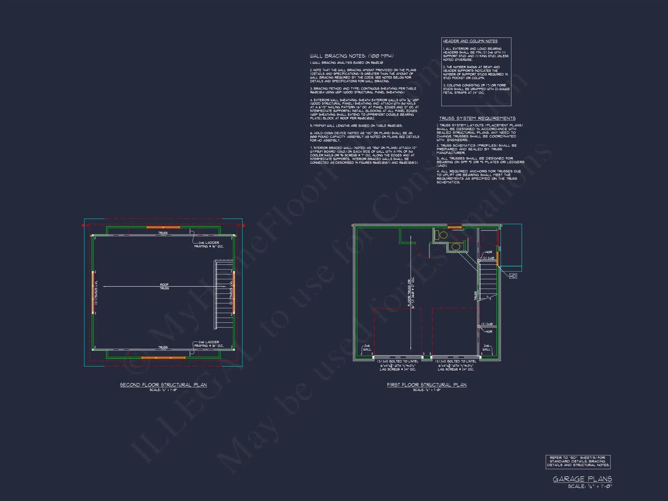 14-1724 GARAGE - Custom Garage House Plan with Living Space | Blueprint & CAD Designs 7 Blueprint & CAD Designs