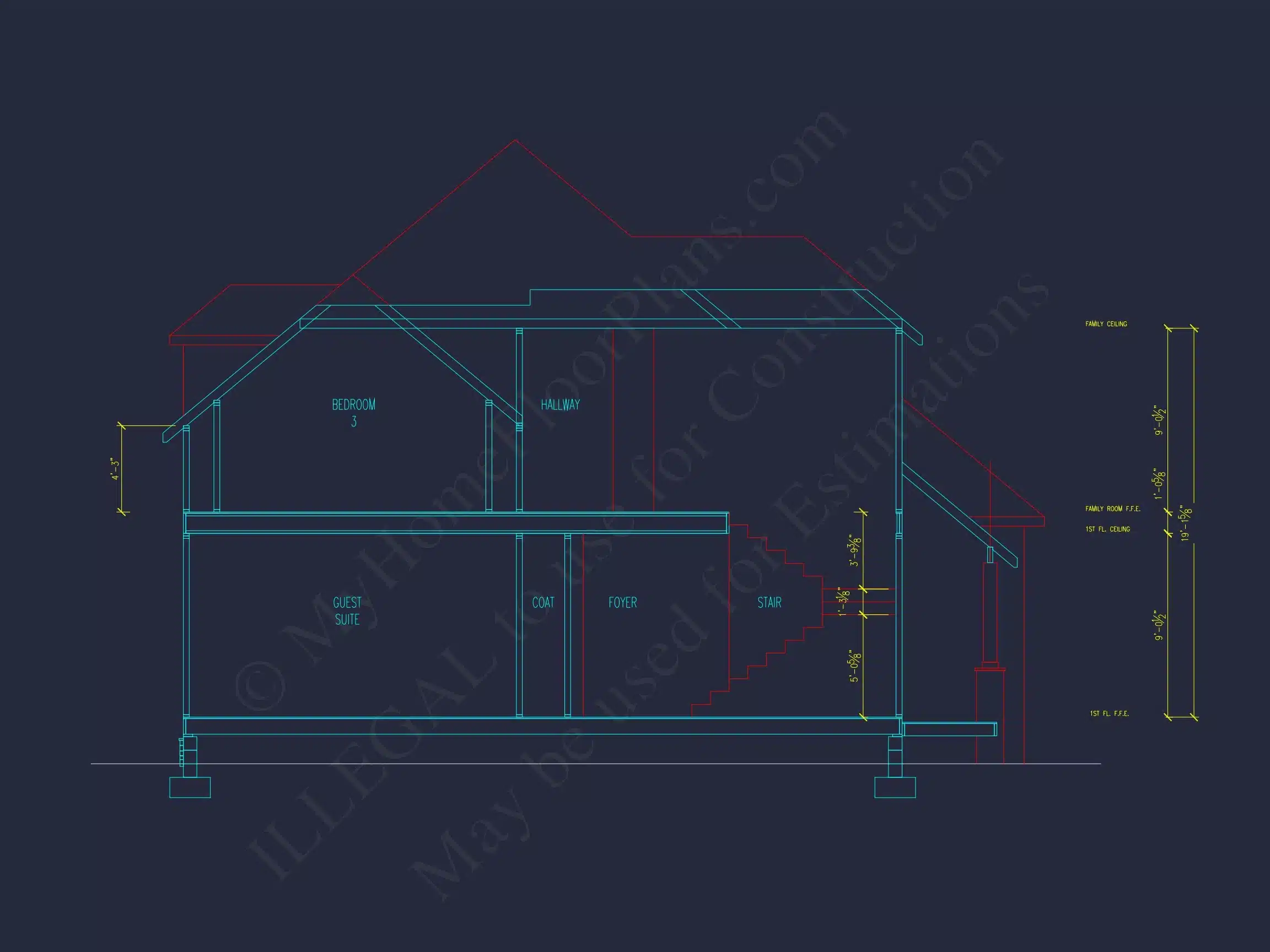 14-1724 GARAGE - Custom Garage House Plan with Living Space | Blueprint & CAD Designs 4 Blueprint & CAD Designs