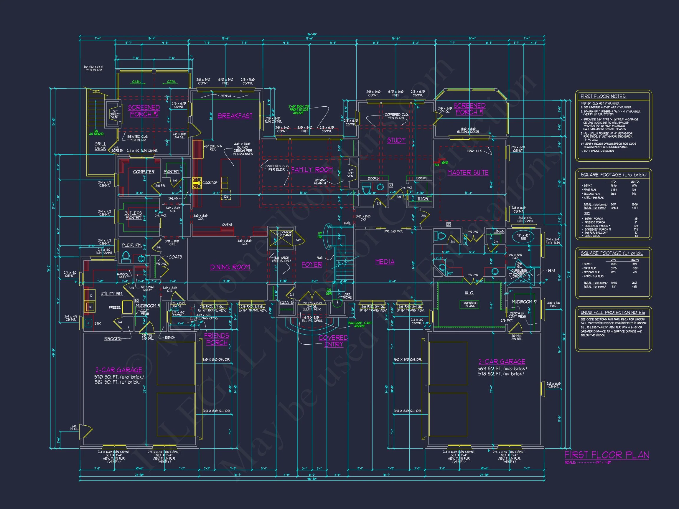 14-1690 HOUSE PLAN - Luxe House Floor Plan with Architectural Designs and CAD Blueprint 9 Luxe house Floor Plan with Architectural Designs and CAD Blueprint