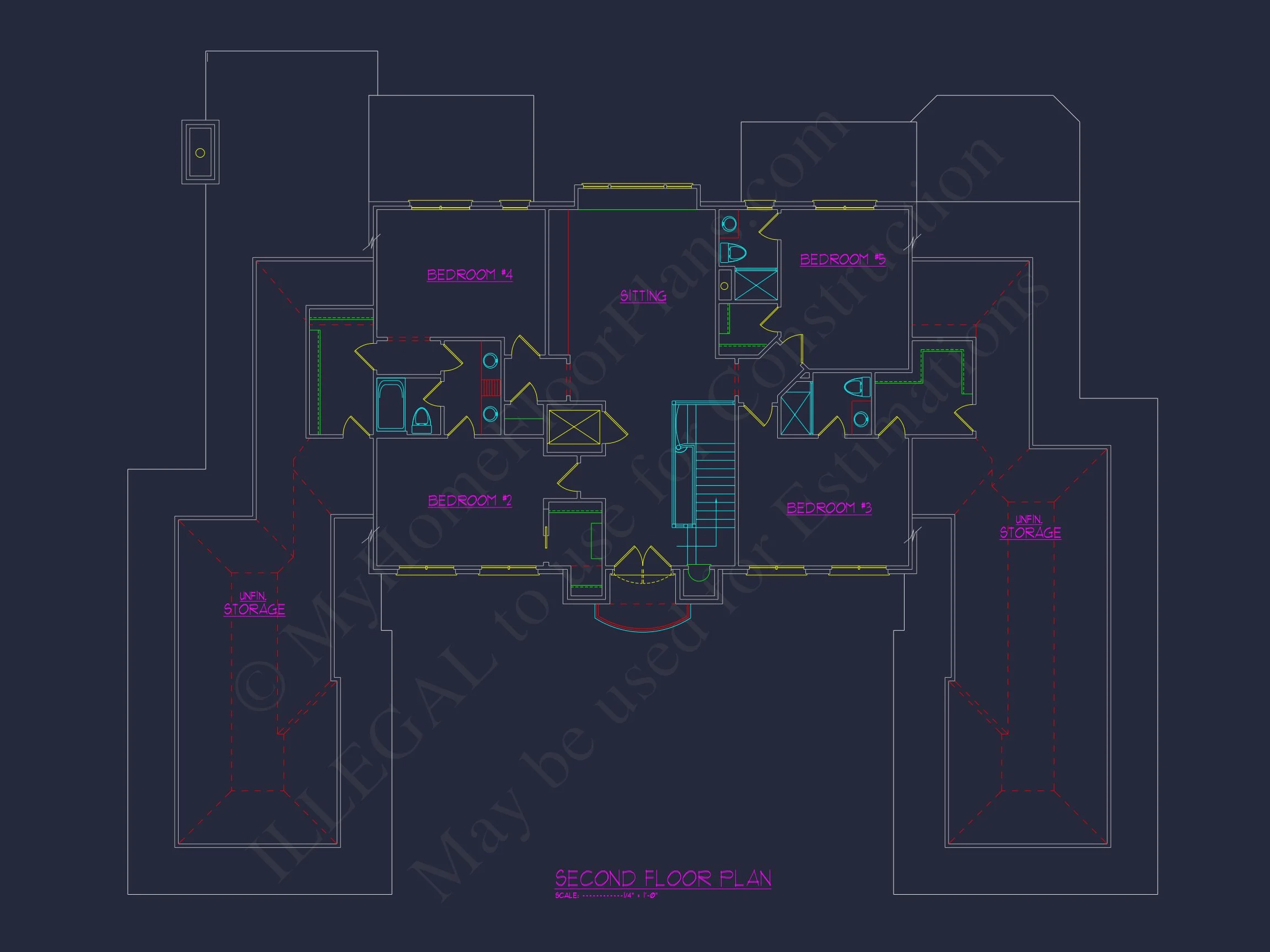 14-1690 HOUSE PLAN - Luxe House Floor Plan with Architectural Designs and CAD Blueprint 7 Luxe house Floor Plan with Architectural Designs and CAD Blueprint