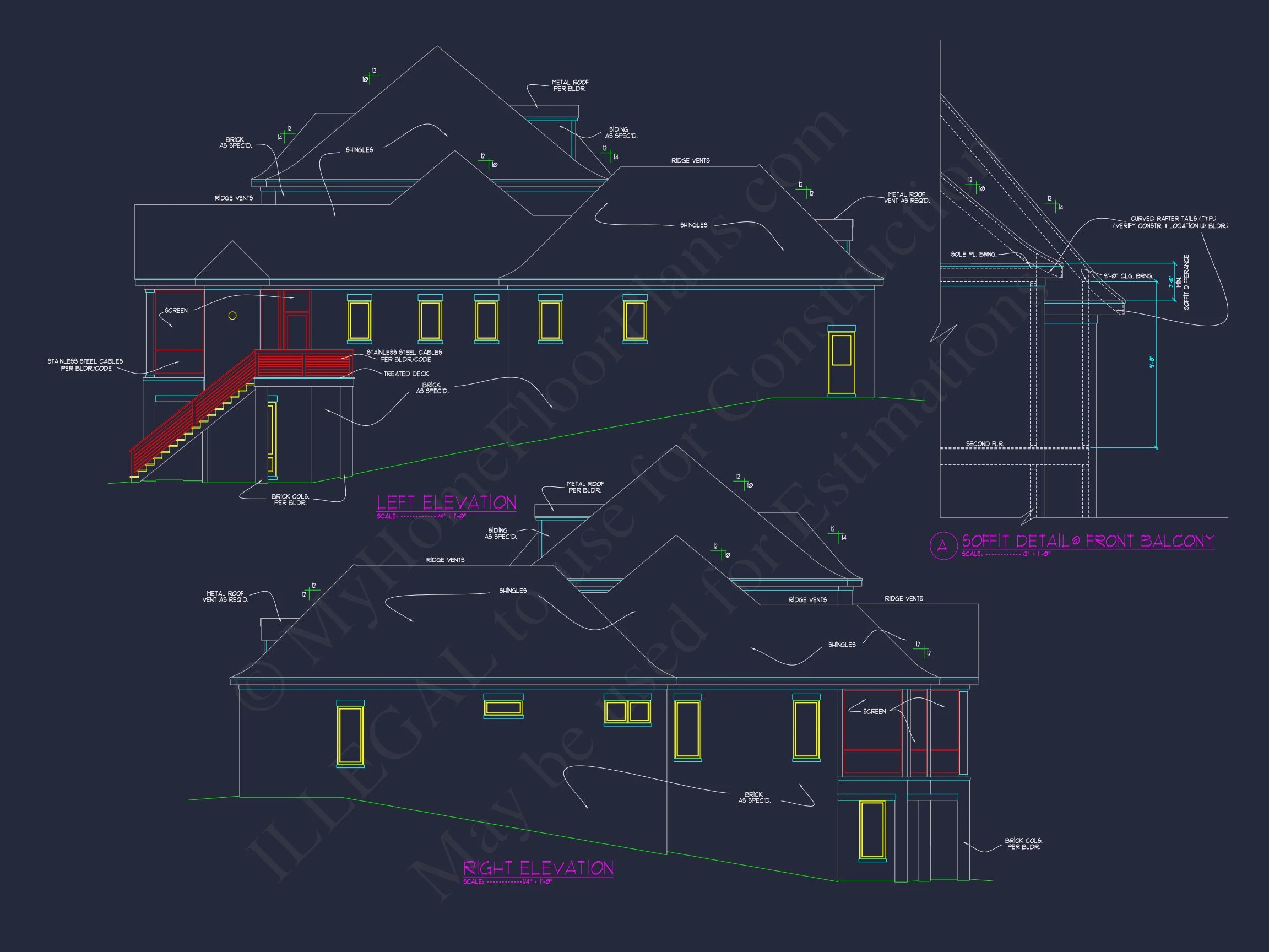 14-1690 HOUSE PLAN - Luxe House Floor Plan with Architectural Designs and CAD Blueprint 4 Luxe house Floor Plan with Architectural Designs and CAD Blueprint