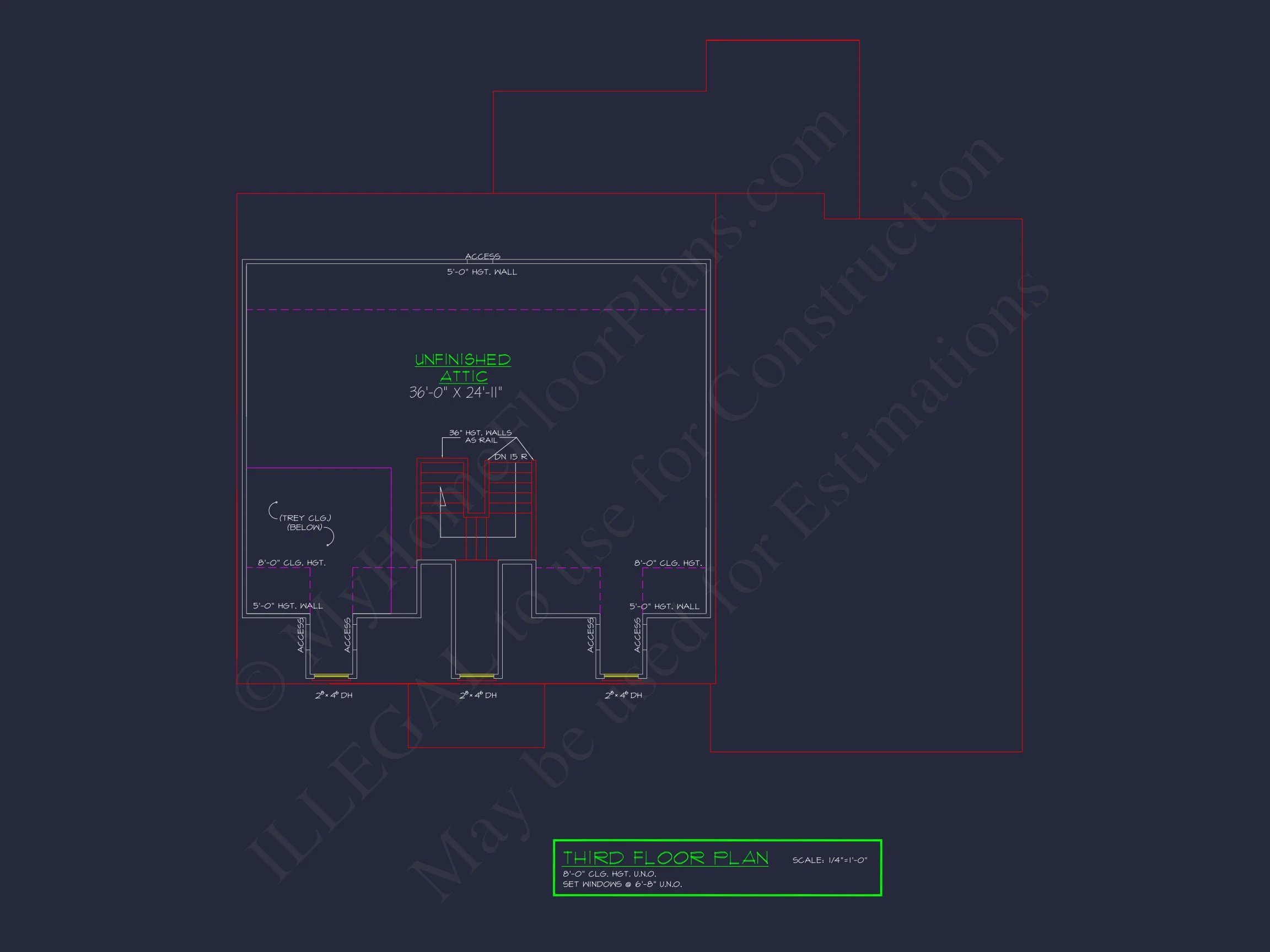 14-1491 HOUSE PLAN - Stunning House Plan with 2.5 Floors, CAD Designs & Features 20 Stunning house Plan with 2.5 Floors, CAD Designs & Features