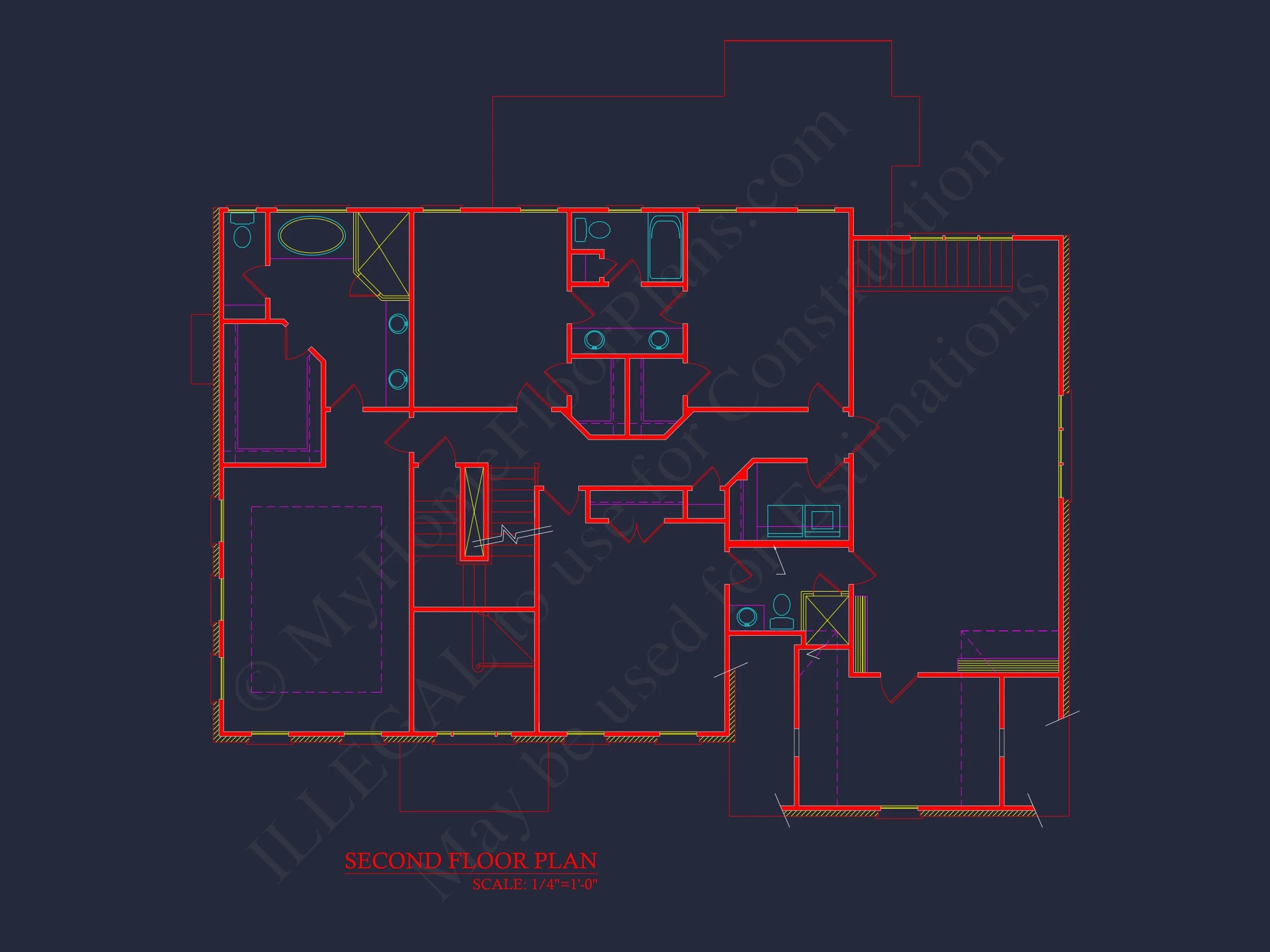 14-1491 HOUSE PLAN - Stunning House Plan with 2.5 Floors, CAD Designs & Features 12 Stunning house Plan with 2.5 Floors, CAD Designs & Features