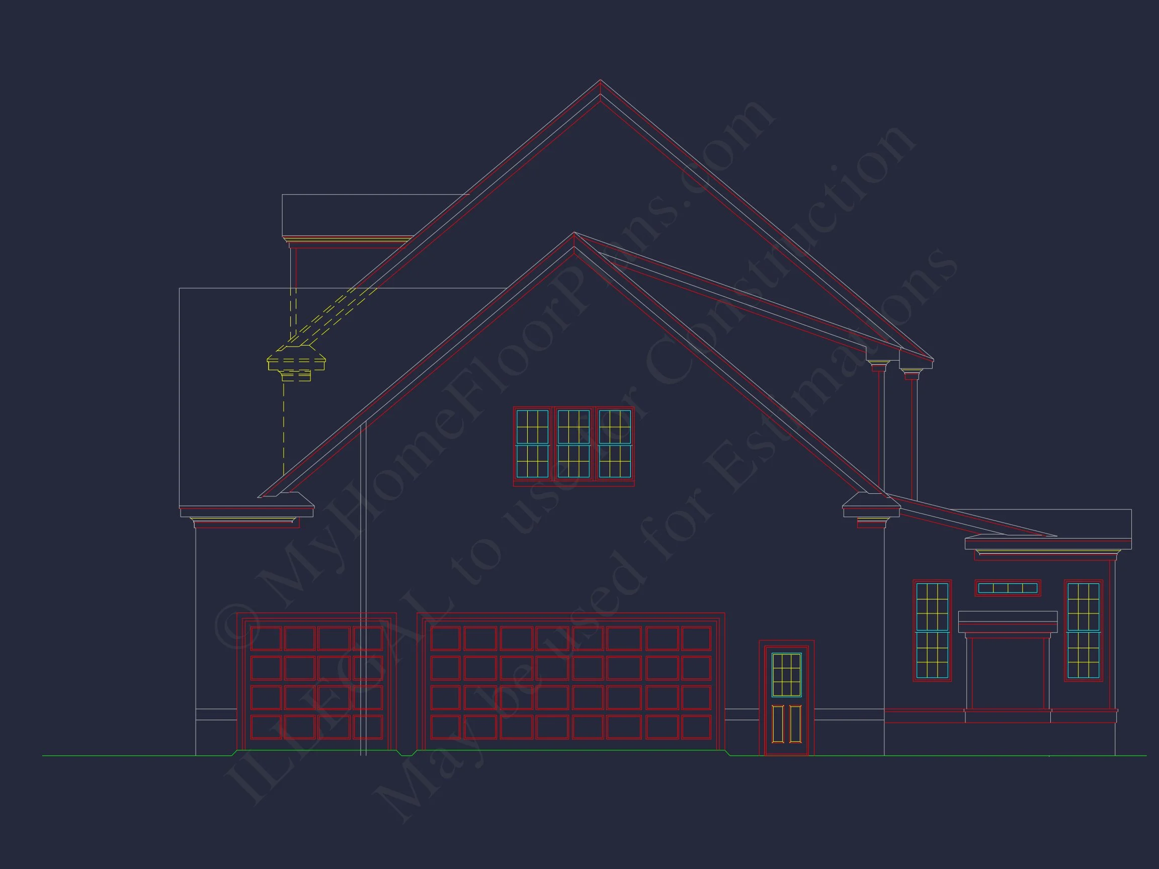 14-1491 HOUSE PLAN - Stunning House Plan with 2.5 Floors, CAD Designs & Features 4 Stunning house Plan with 2.5 Floors, CAD Designs & Features