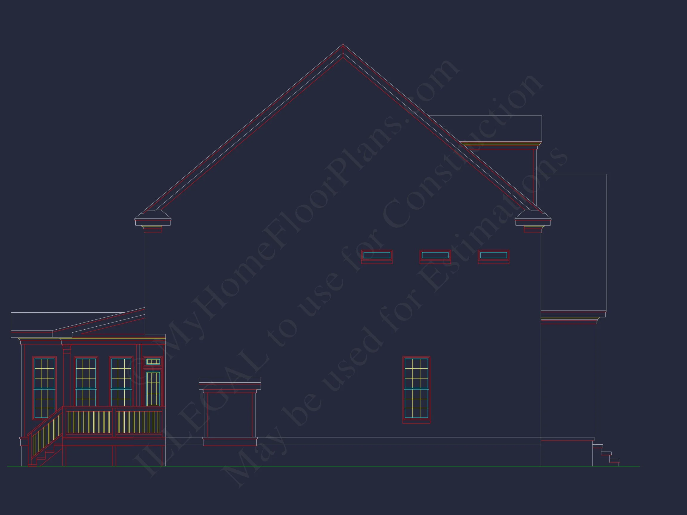 14-1491 HOUSE PLAN - Stunning House Plan with 2.5 Floors, CAD Designs & Features 3 Stunning house Plan with 2.5 Floors, CAD Designs & Features