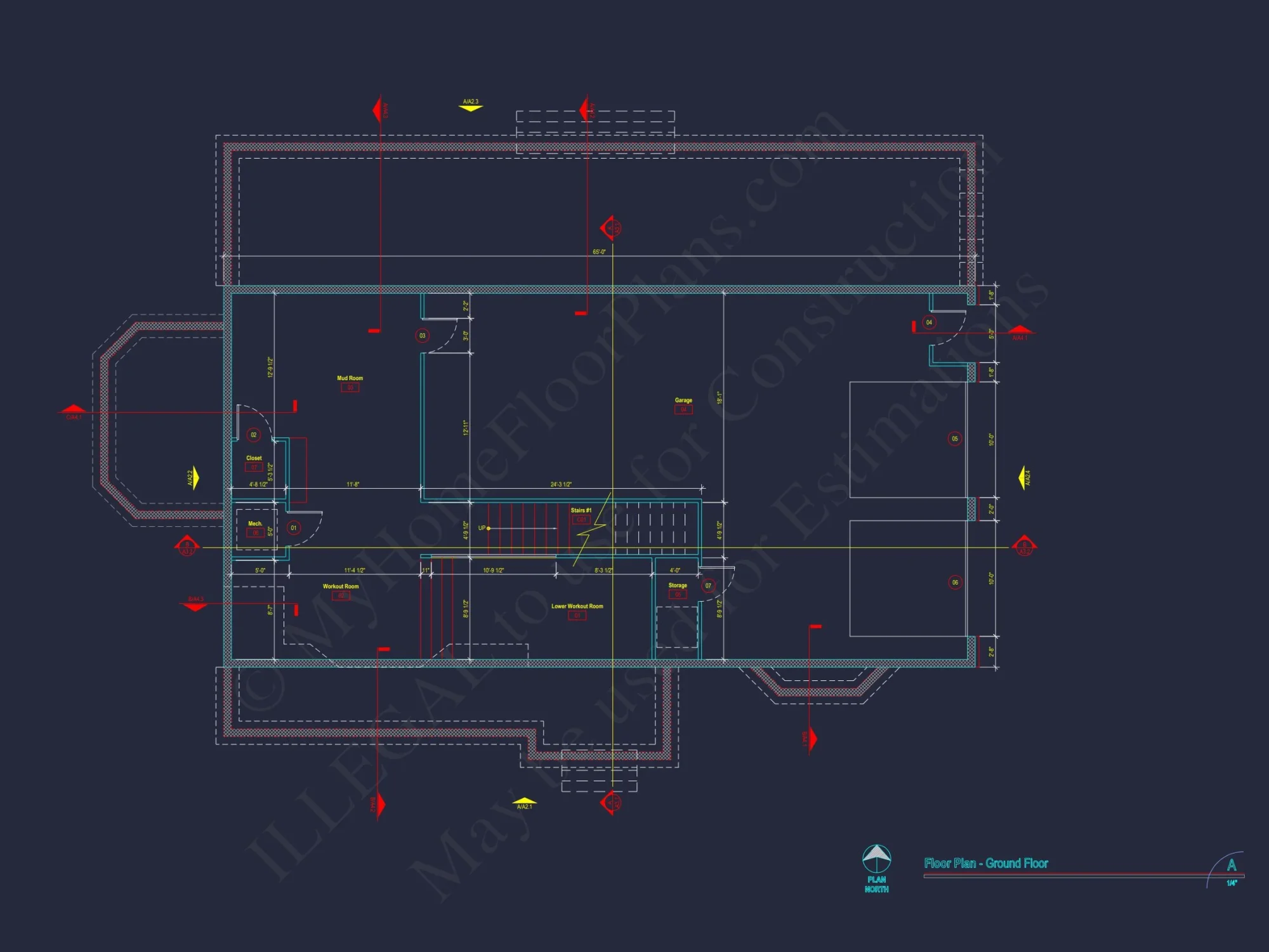 Stunning house Plan with 3D Floor Blueprint CAD Designs