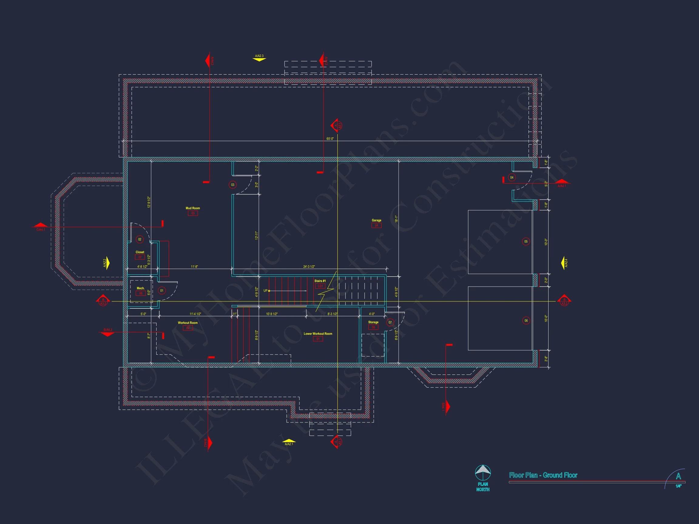 Stunning house Plan with 3D Floor Blueprint CAD Designs