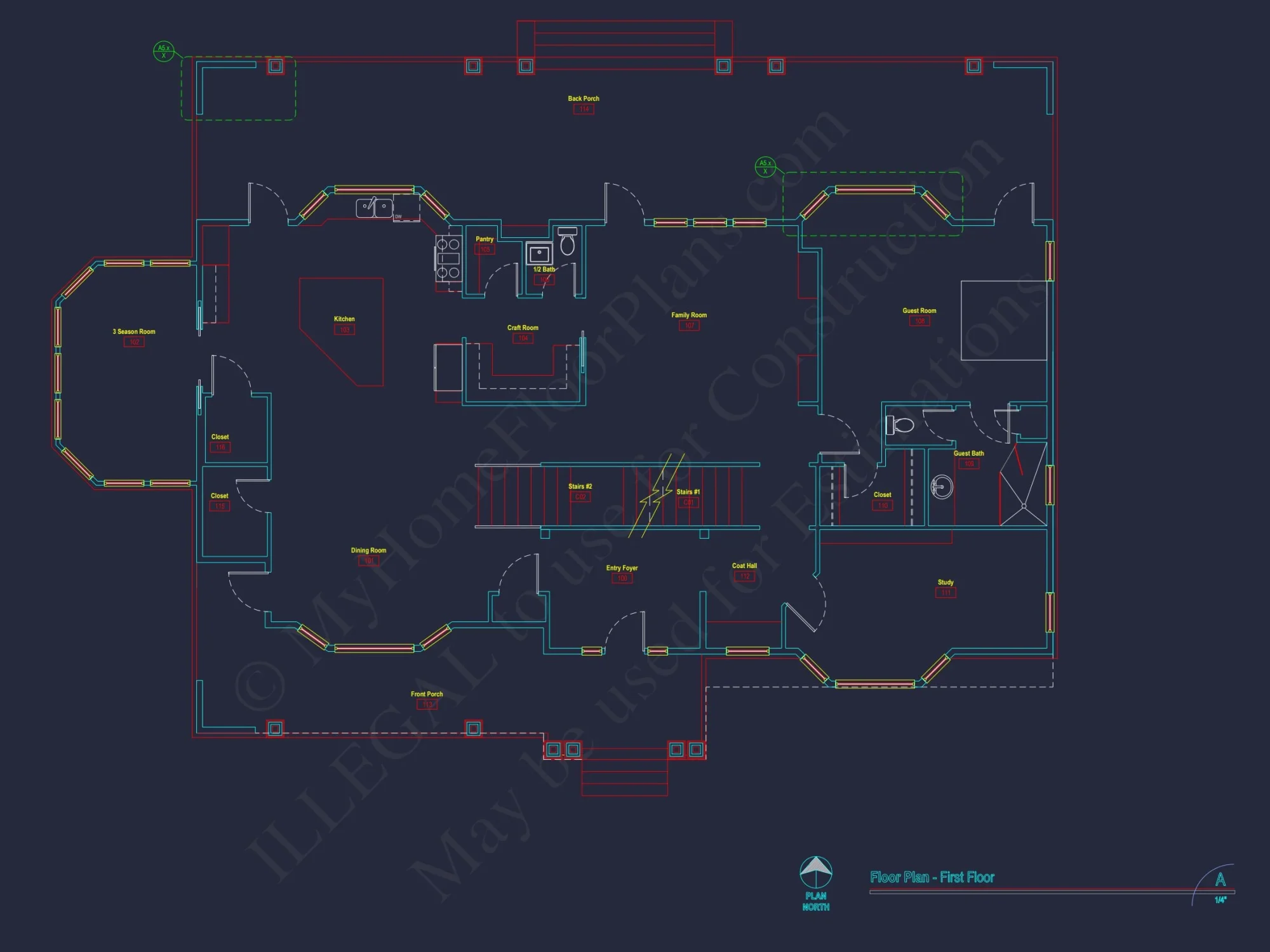 Stunning house Plan with 3D Floor Blueprint CAD Designs