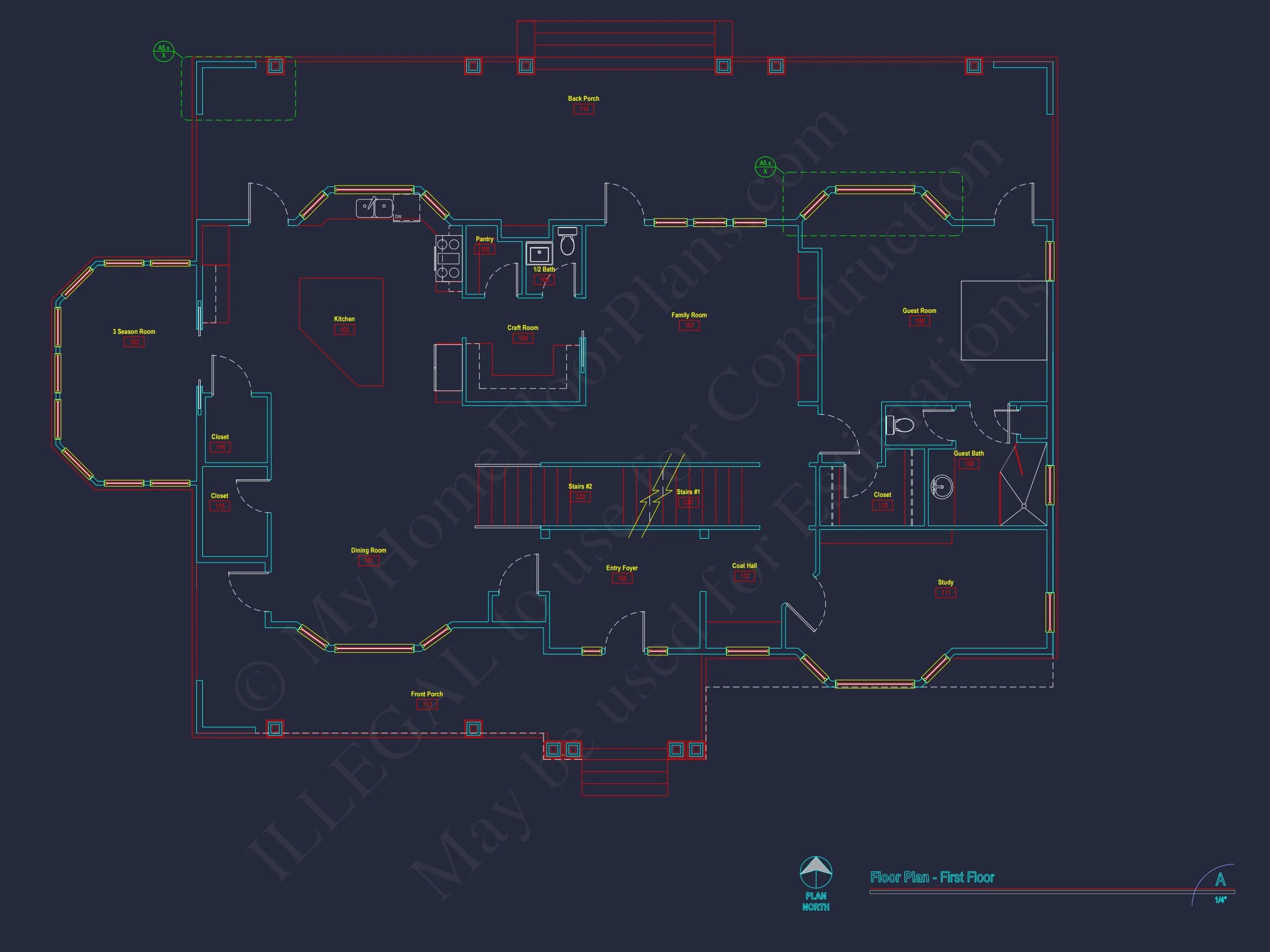 Stunning house Plan with 3D Floor Blueprint CAD Designs
