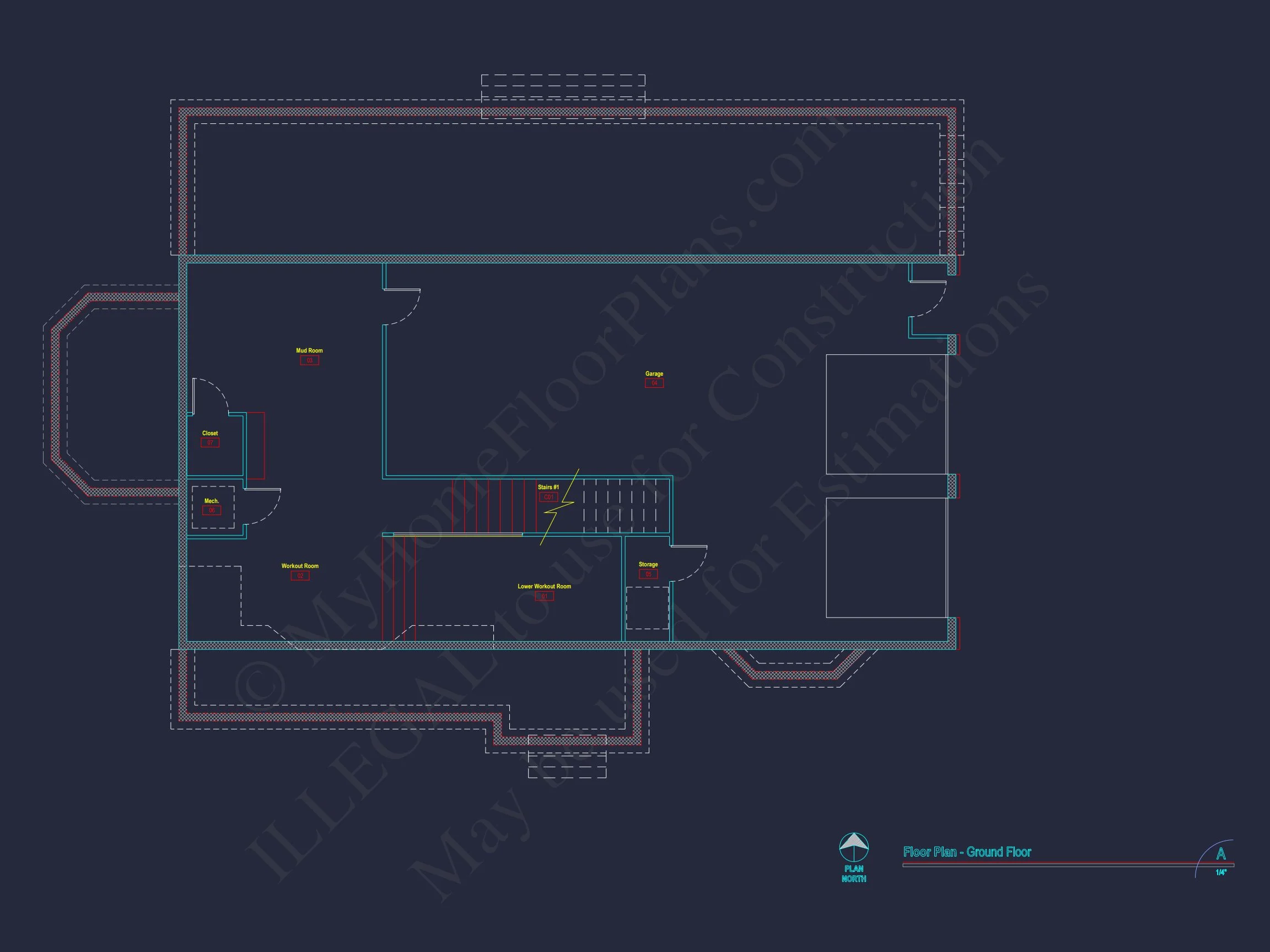 Stunning house Plan with 3D Floor Blueprint CAD Designs