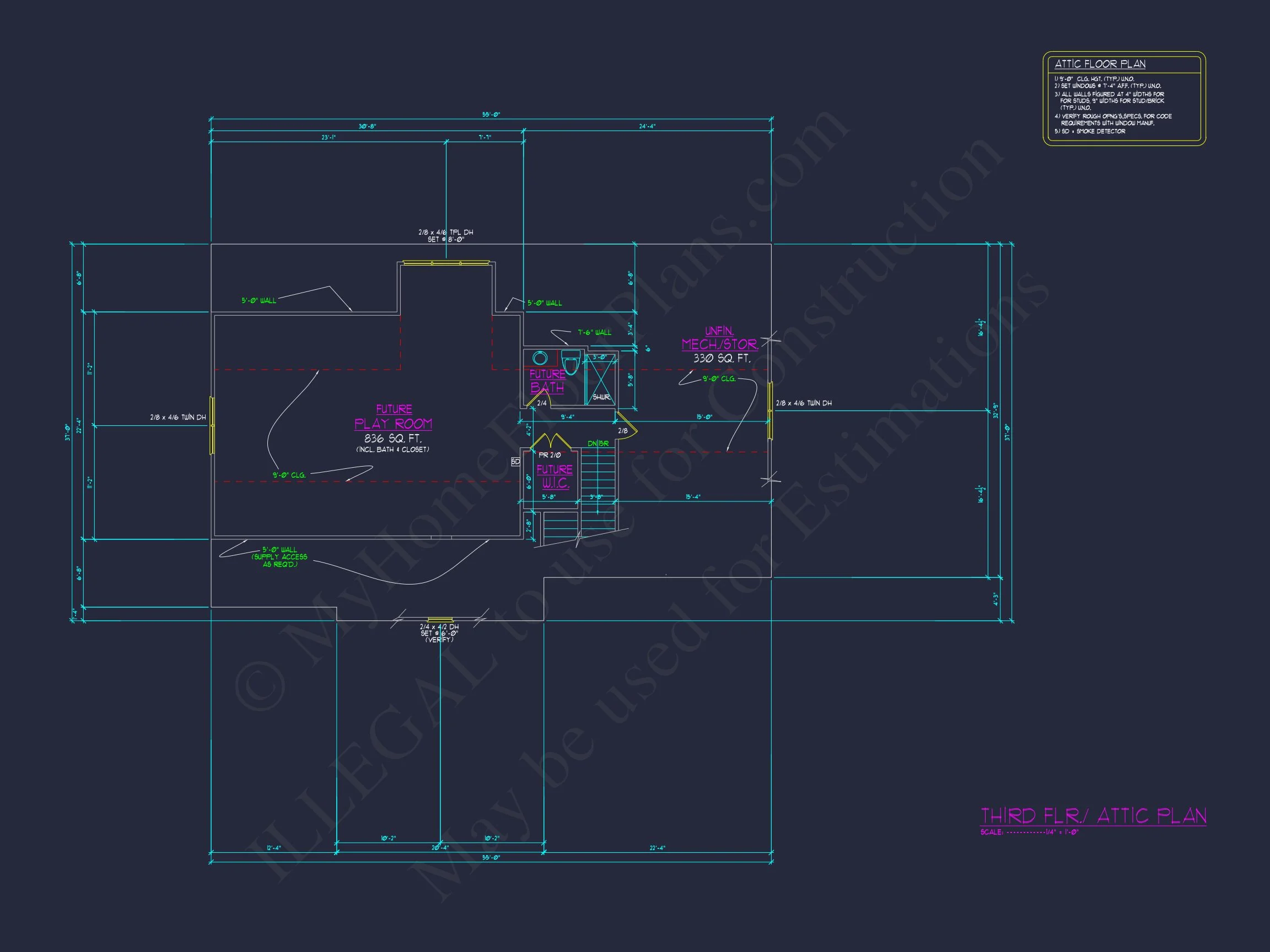 14-1039 HOUSE PLAN - Versatile 2.5 Story House Floor Plan with CAD Designs 9 Versatile 2.5 Story house Floor Plan with CAD Designs