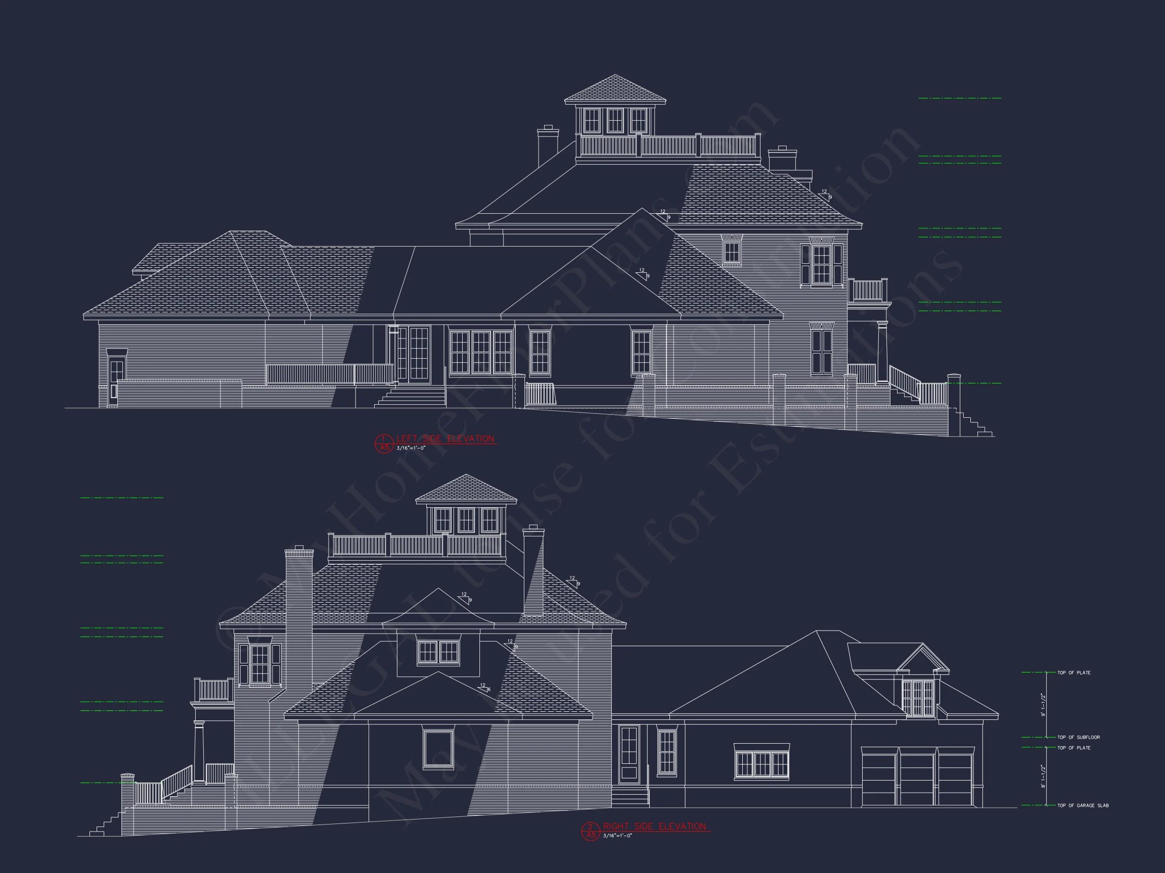 13-1591 HOUSE PLAN - Luxury House Plan with CAD Designs, 3 Floors & 5 Bedrooms 3 Luxury house Plan with CAD Designs, 3 Floors & 5 Bedrooms