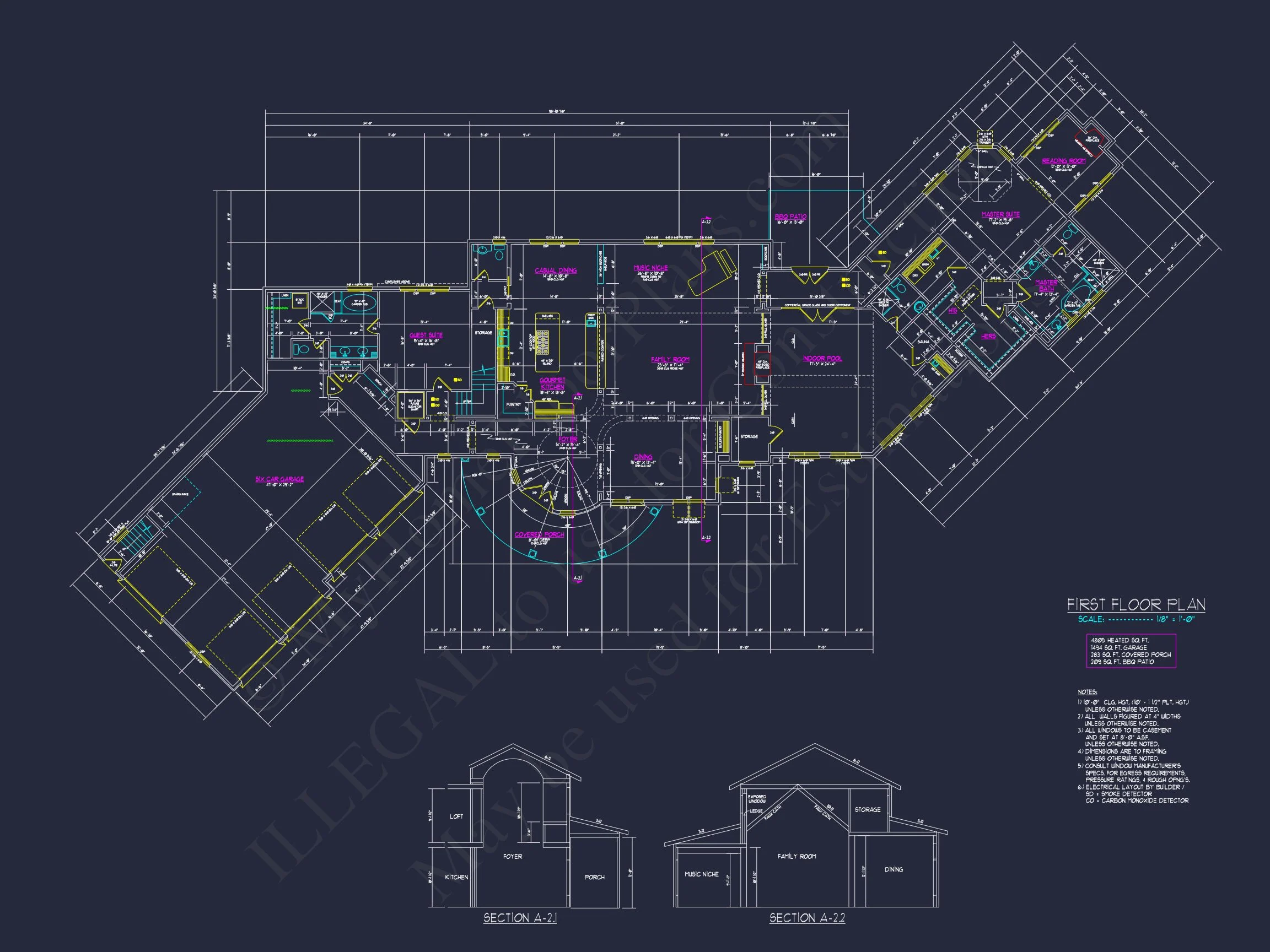 13-1367 HOUSE PLAN - Luxurious House Plan with CAD Designs, Blueprints, and Tuscan Architecture 9 Luxurious house Plan with CAD Designs, Blueprints, and Tuscan Architecture