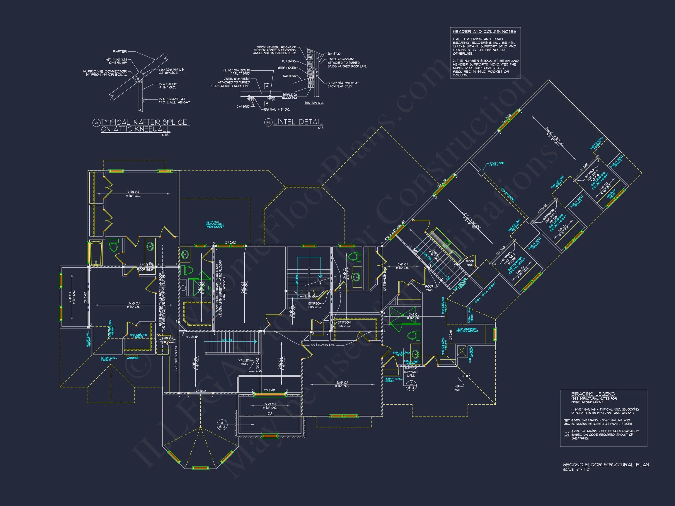 12-2860 HOUSE PLAN - 5-Bed, 6-Bath, 6,413 SF French Provincial House Plan 14 Luxury house Plan with Detailed Floor Plan, CAD, and Blueprint Designs