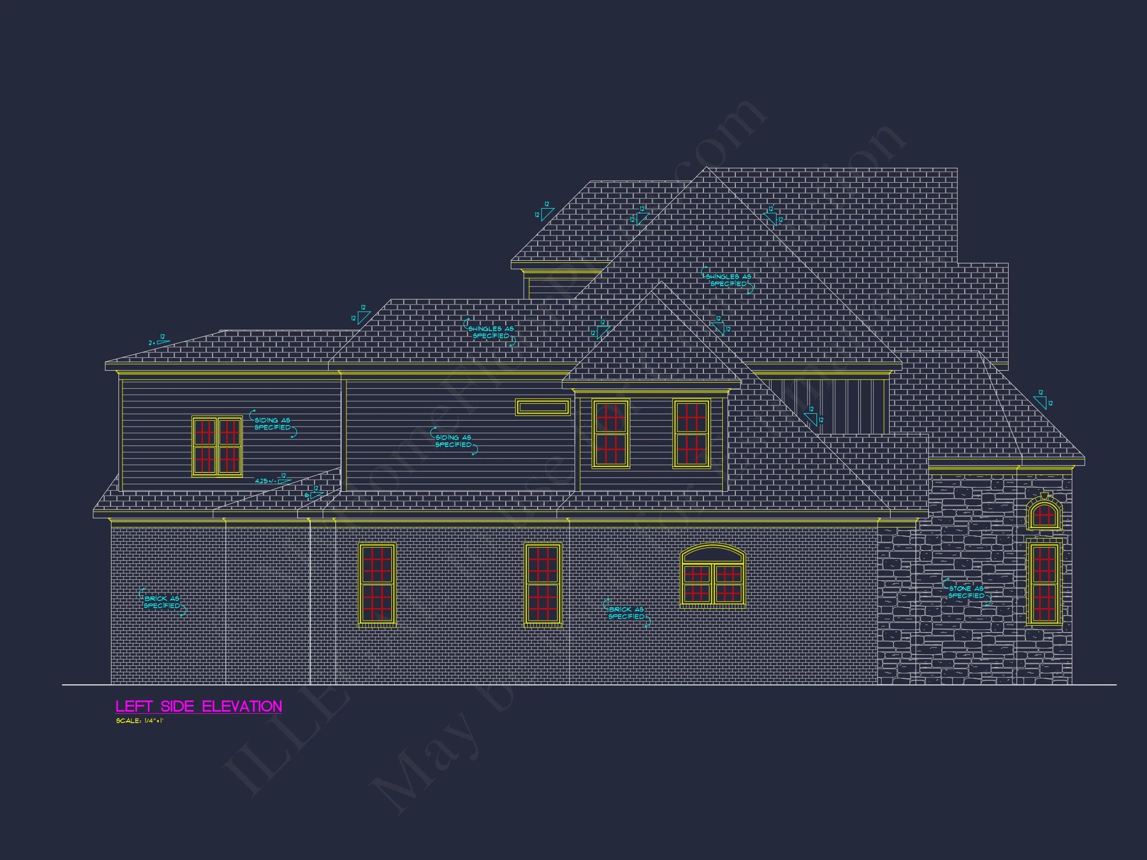 12-2860 HOUSE PLAN - 5-Bed, 6-Bath, 6,413 SF French Provincial House Plan 5 Luxury house Plan with Detailed Floor Plan, CAD, and Blueprint Designs
