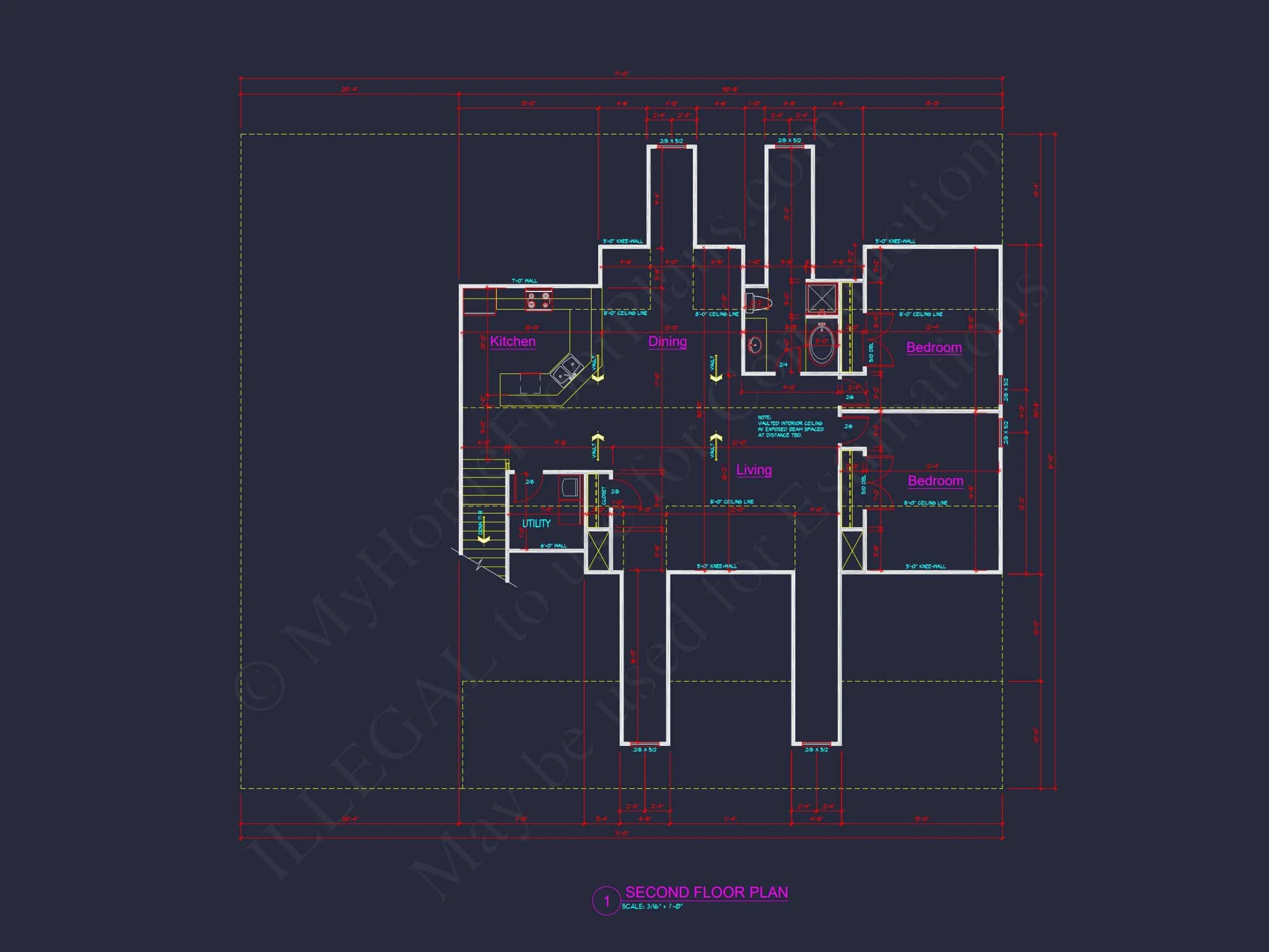 11-1201 HOUSE PLAN - Efficient Garage House Plan with Living Space, Blueprint & CAD Design 7 Efficient Garage house Plan with Living Space, Blueprint & CAD Design