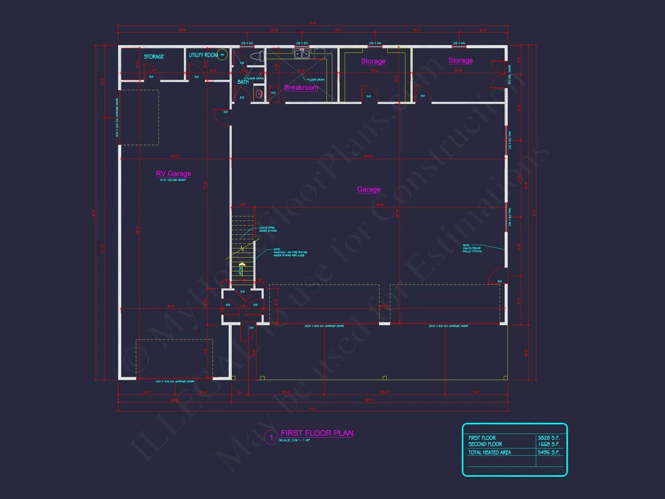 11-1201 HOUSE PLAN - Efficient Garage House Plan with Living Space, Blueprint & CAD Design 6 Efficient Garage house Plan with Living Space, Blueprint & CAD Design
