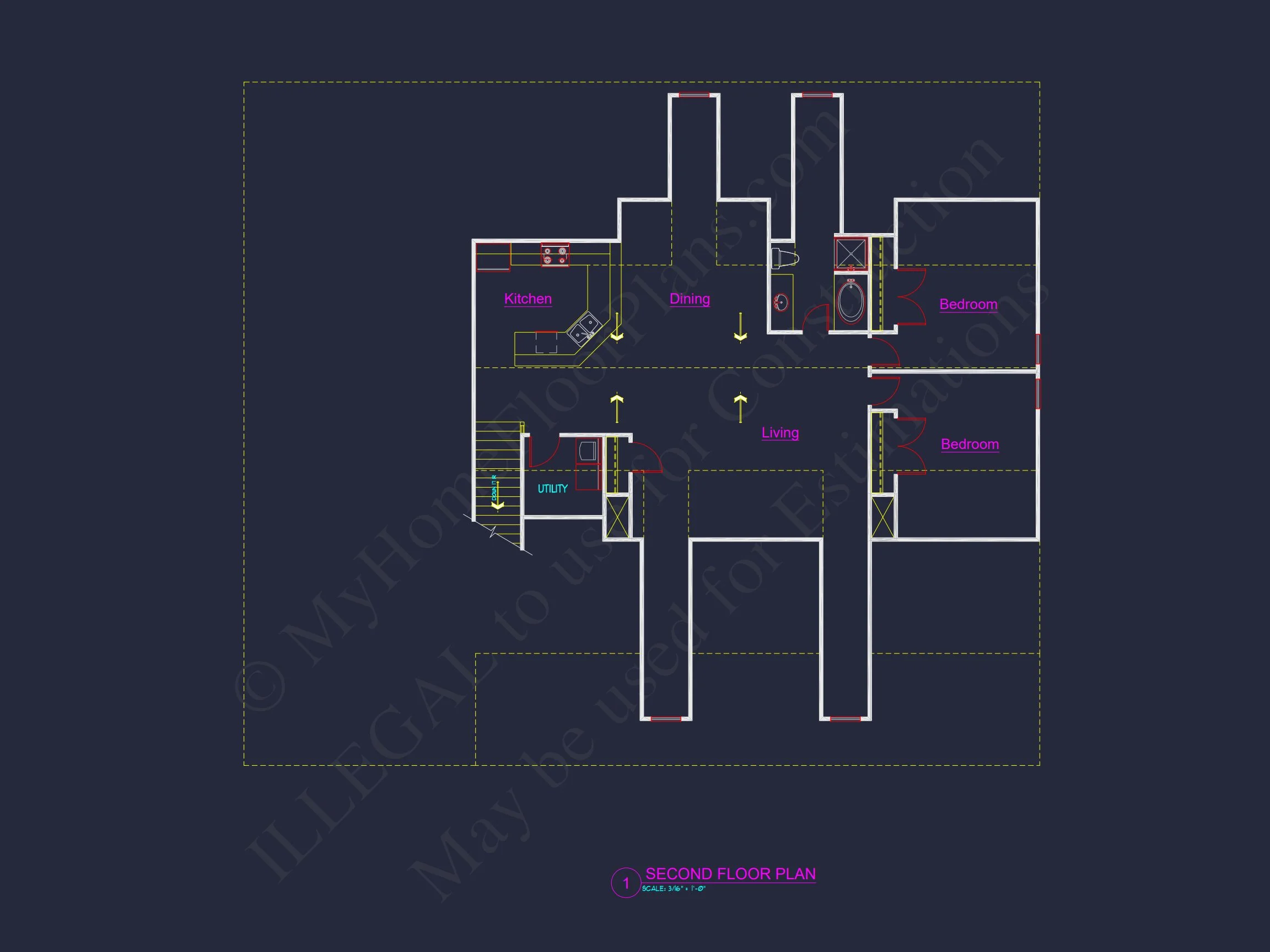 11-1201 HOUSE PLAN - Efficient Garage House Plan with Living Space, Blueprint & CAD Design 5 Efficient Garage house Plan with Living Space, Blueprint & CAD Design