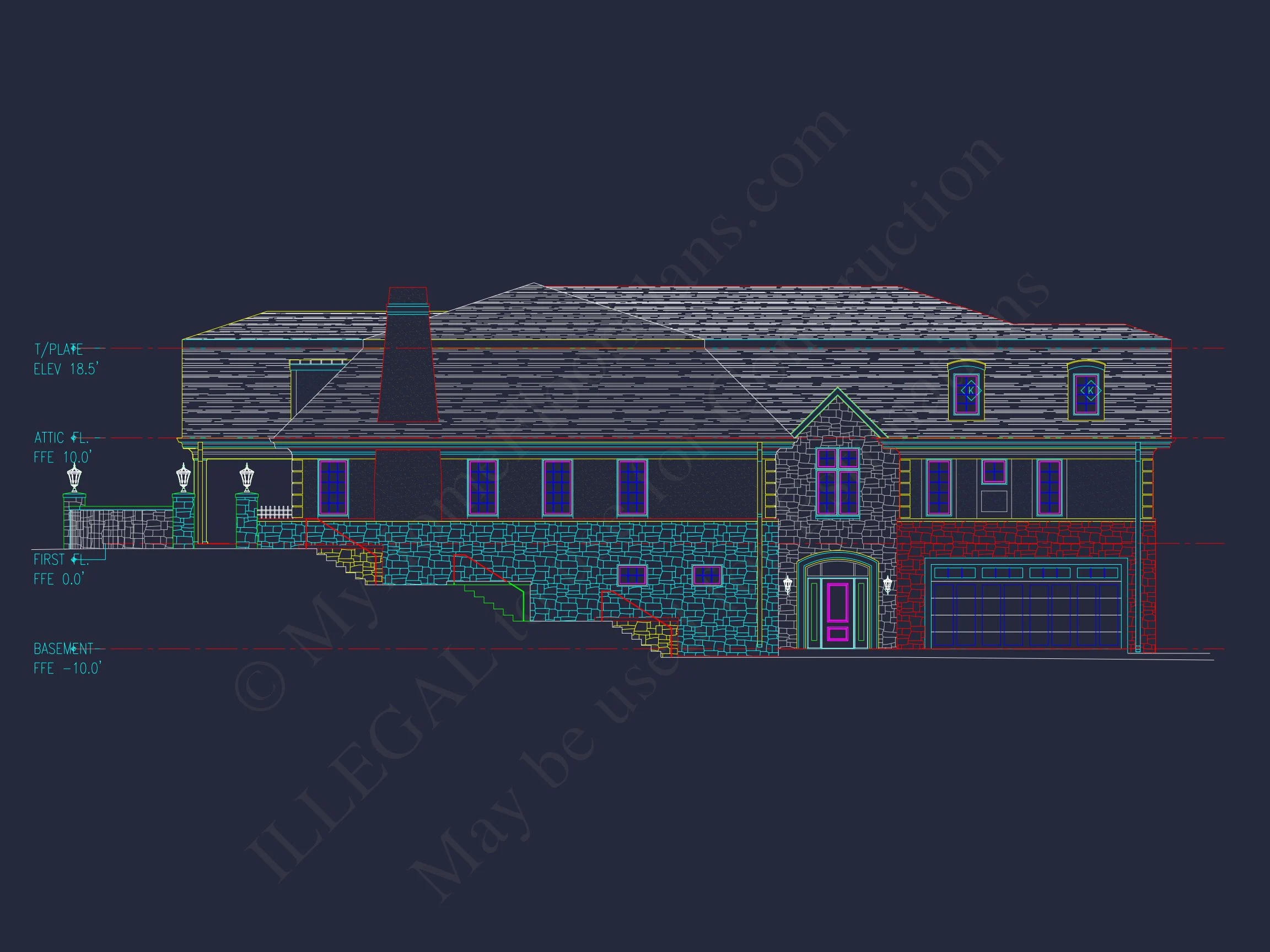 10-1929 DUPLEX PLAN - Luxury Duplex House Plan with Vaulted Ceilings and Open Design 3 Luxury Duplex house Plan with Vaulted Ceilings and Open Design