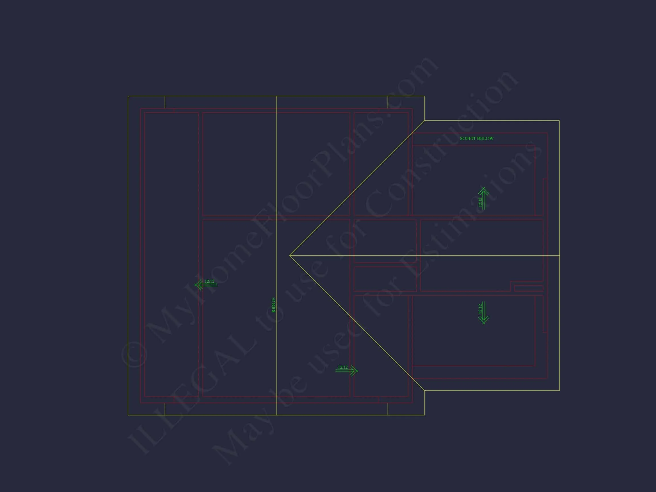 10-1640 HOUSE PLAN - Modern Craftsman House Plan: CAD Blueprint with Floor Designs 11 Modern Craftsman house Plan: CAD Blueprint with Floor Designs