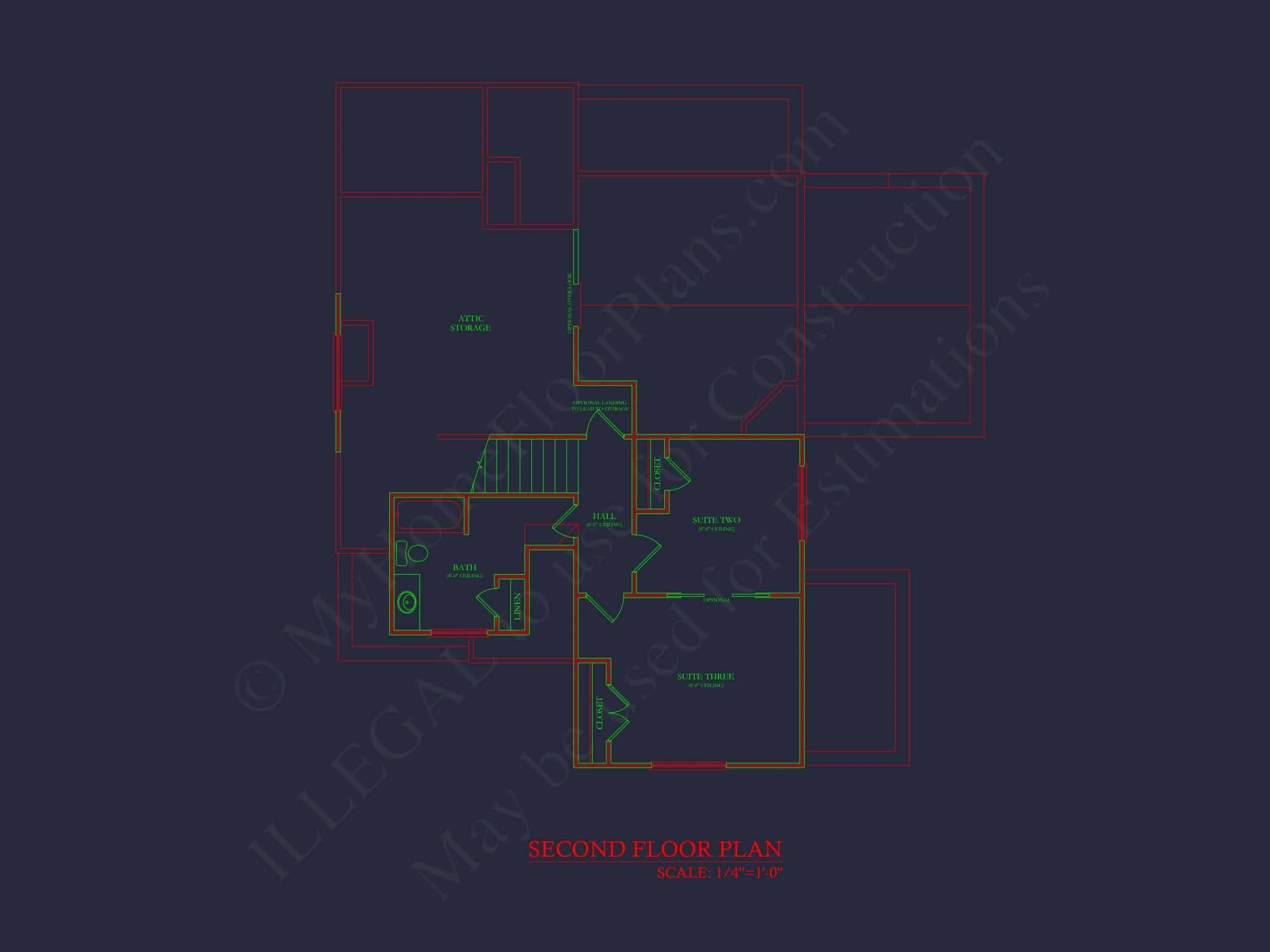 10-1640 HOUSE PLAN - Modern Craftsman House Plan: CAD Blueprint with Floor Designs 7 Modern Craftsman house Plan: CAD Blueprint with Floor Designs