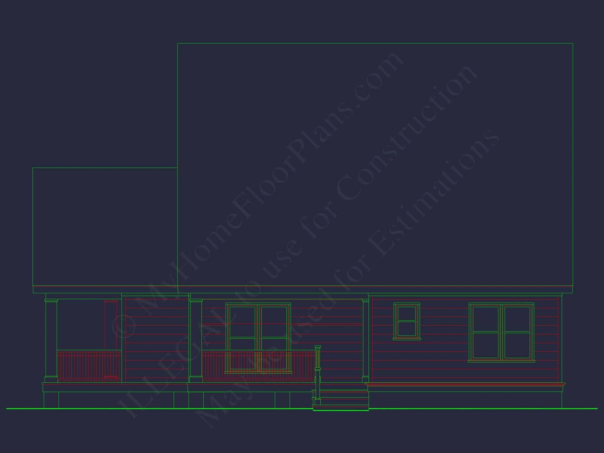 10-1640 HOUSE PLAN - Modern Craftsman House Plan: CAD Blueprint with Floor Designs 5 Modern Craftsman house Plan: CAD Blueprint with Floor Designs