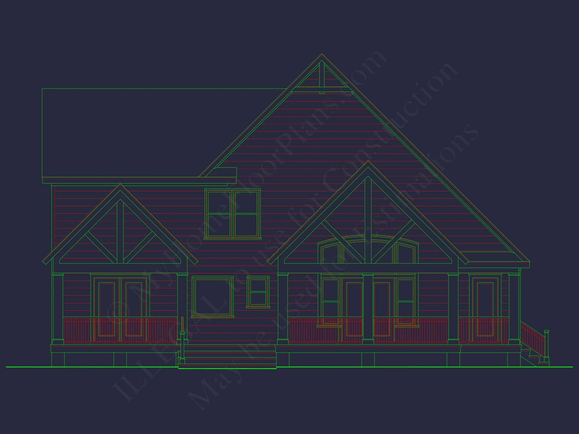 10-1640 HOUSE PLAN - Modern Craftsman House Plan: CAD Blueprint with Floor Designs 4 Modern Craftsman house Plan: CAD Blueprint with Floor Designs