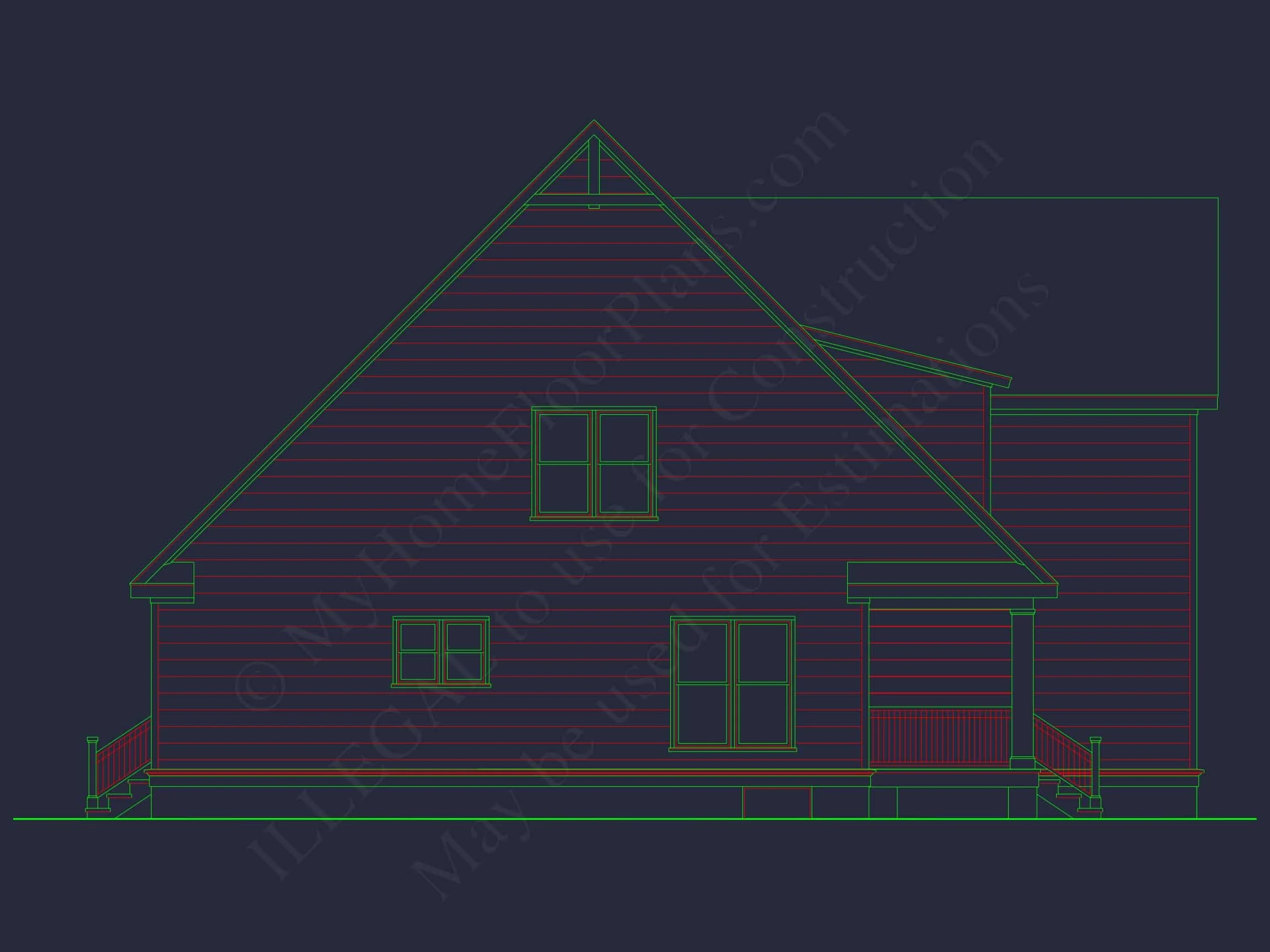 10-1640 HOUSE PLAN - Modern Craftsman House Plan: CAD Blueprint with Floor Designs 3 Modern Craftsman house Plan: CAD Blueprint with Floor Designs