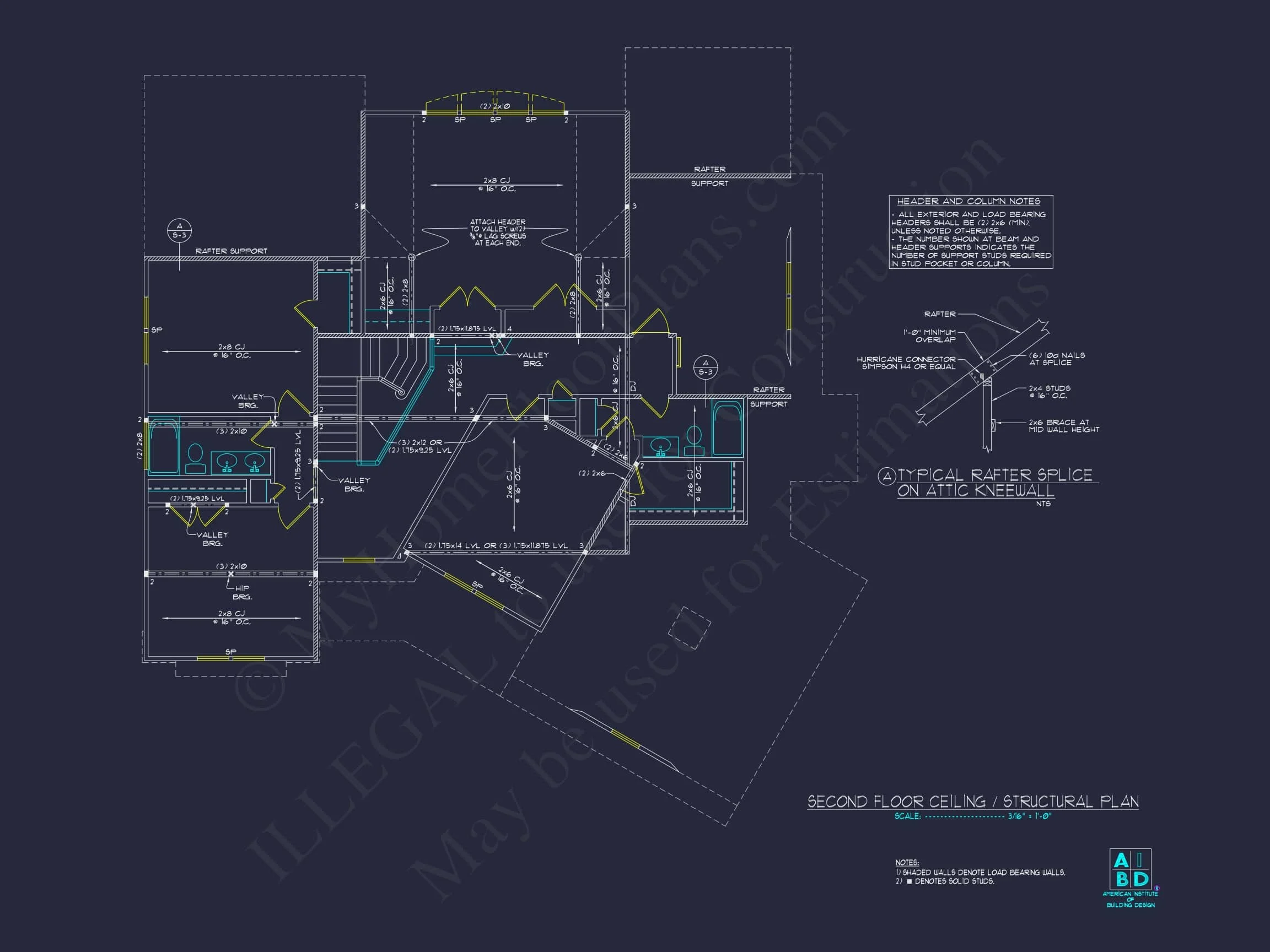 Craftsman house Plan with 2-Story Floor Plan, CAD Designs & Blueprint