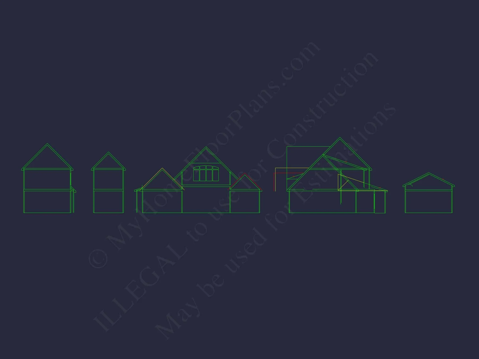 Craftsman house Plan with 2-Story Floor Plan, CAD Designs & Blueprint