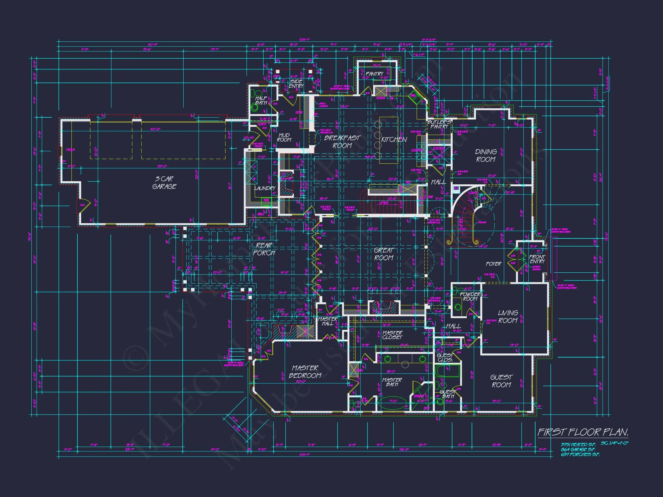 9-1860 HOUSE PLAN - Luxury House Plan with CAD Designs | 2-Story 5-Bed Blueprint 6 2-Story 5-Bed Blueprint